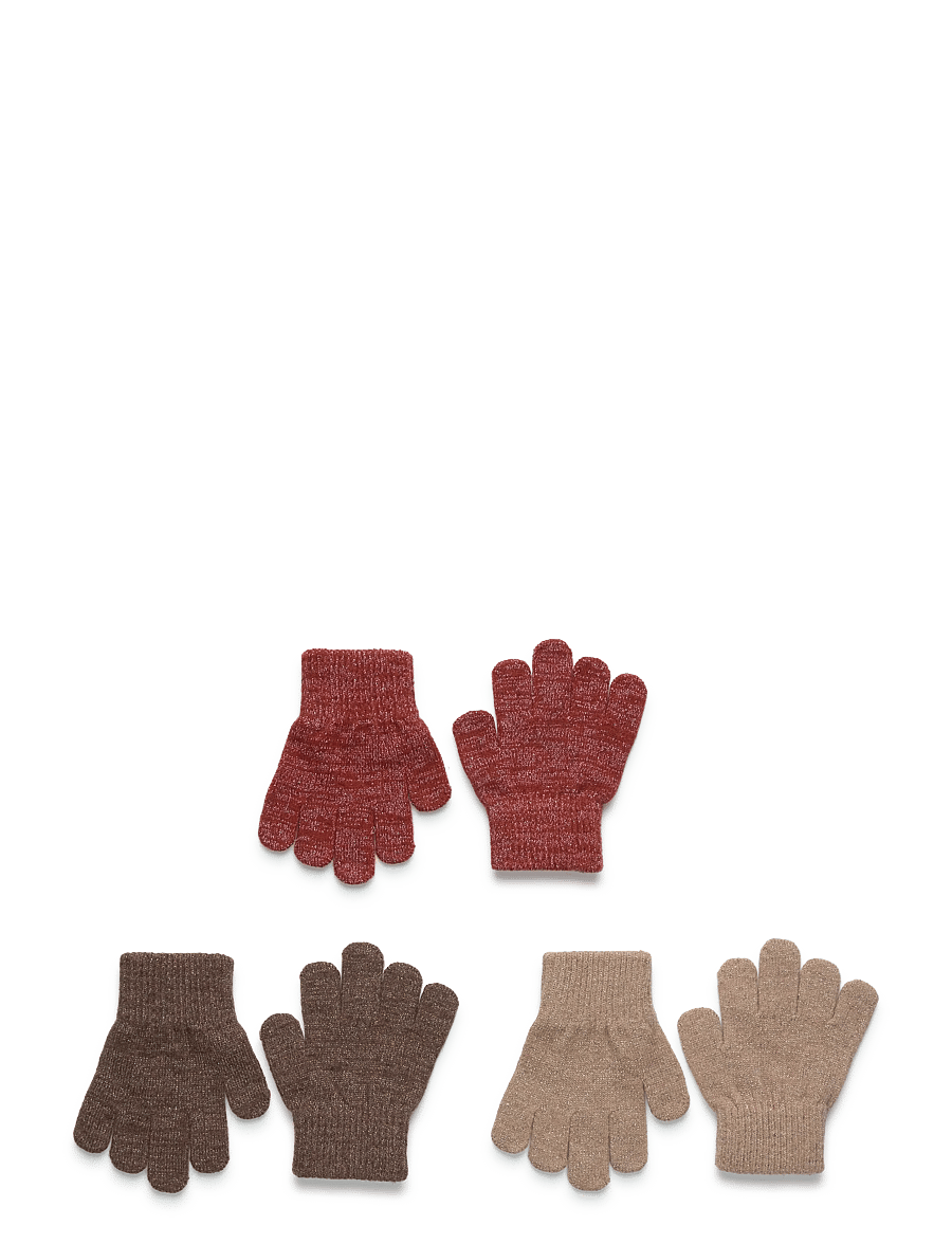 mikk-line - Magic Gloves 3 Pack w. Lurex - vantar - apple butter-chocolate chip-doeskin - 0