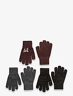 Magic Gloves 3 Pack w. Lurex - DARK MINK-BLACK-ANTRAZITE