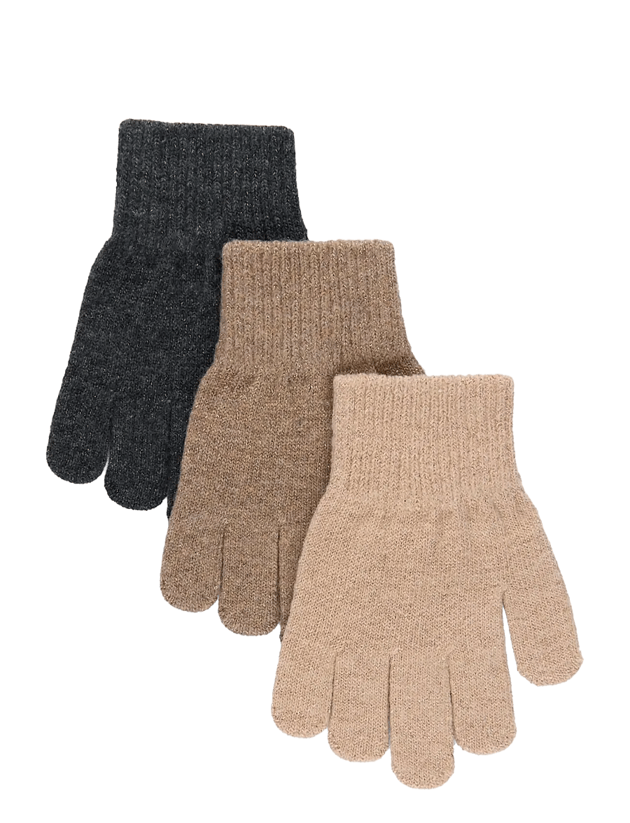 mikk-line - Magic Gloves 3 Pack w. Lurex - handskar - rose melange-melange denver-dark gray melange - 0