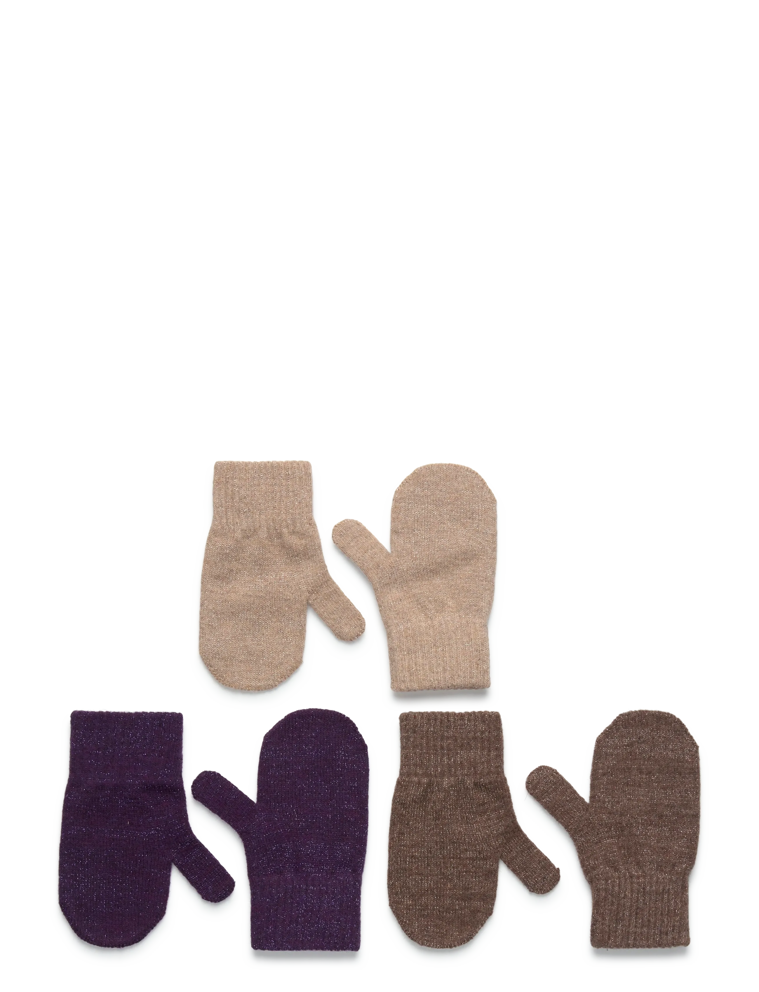 mikk-line Magic Mittens 3 Pack w. Lurex - Asusteet - NIGHTSHADE-CHOCOLATE CHIP-DOESKIN / purple