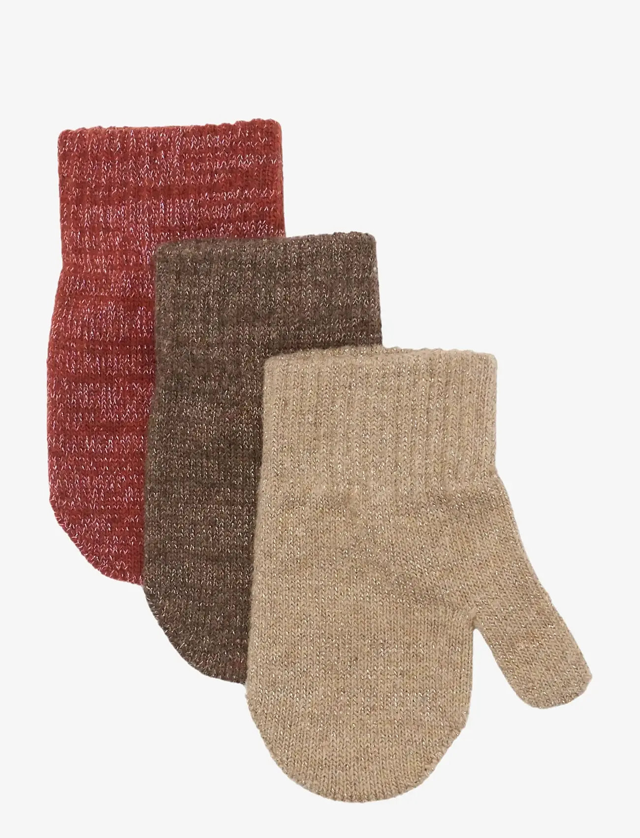 mikk-line - Magic Mittens 3 Pack w. Lurex - gloves - apple butter-chocolate chip-doeskin - 0