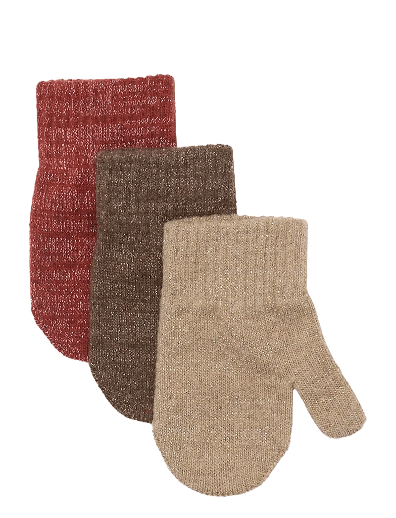 mikk-line - Magic Mittens 3 Pack w. Lurex - gloves - apple butter-chocolate chip-doeskin - 0