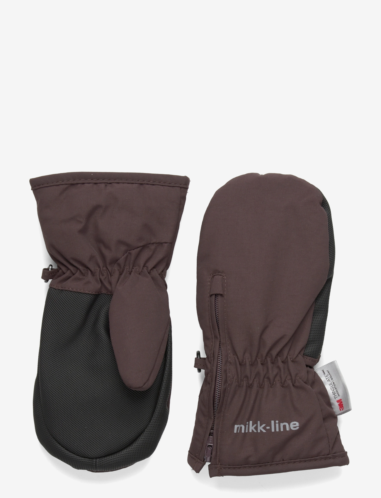 mikk-line - Nylon Mittens w/zipper - vanter - raisin - 0