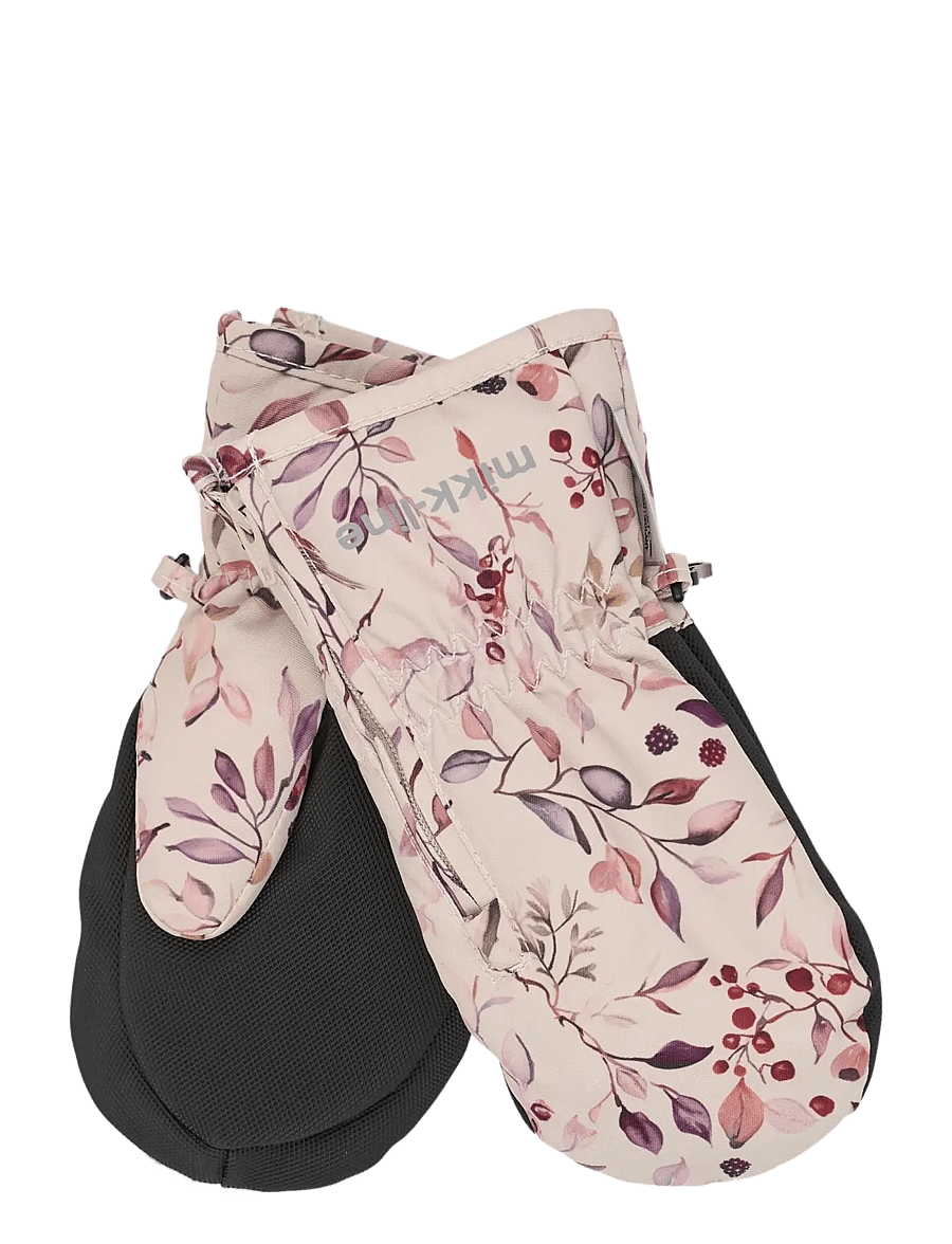 mikk-line - Polyester Mittens Aop w. Zip - baby-handschuhe - berries & birds aop - 0