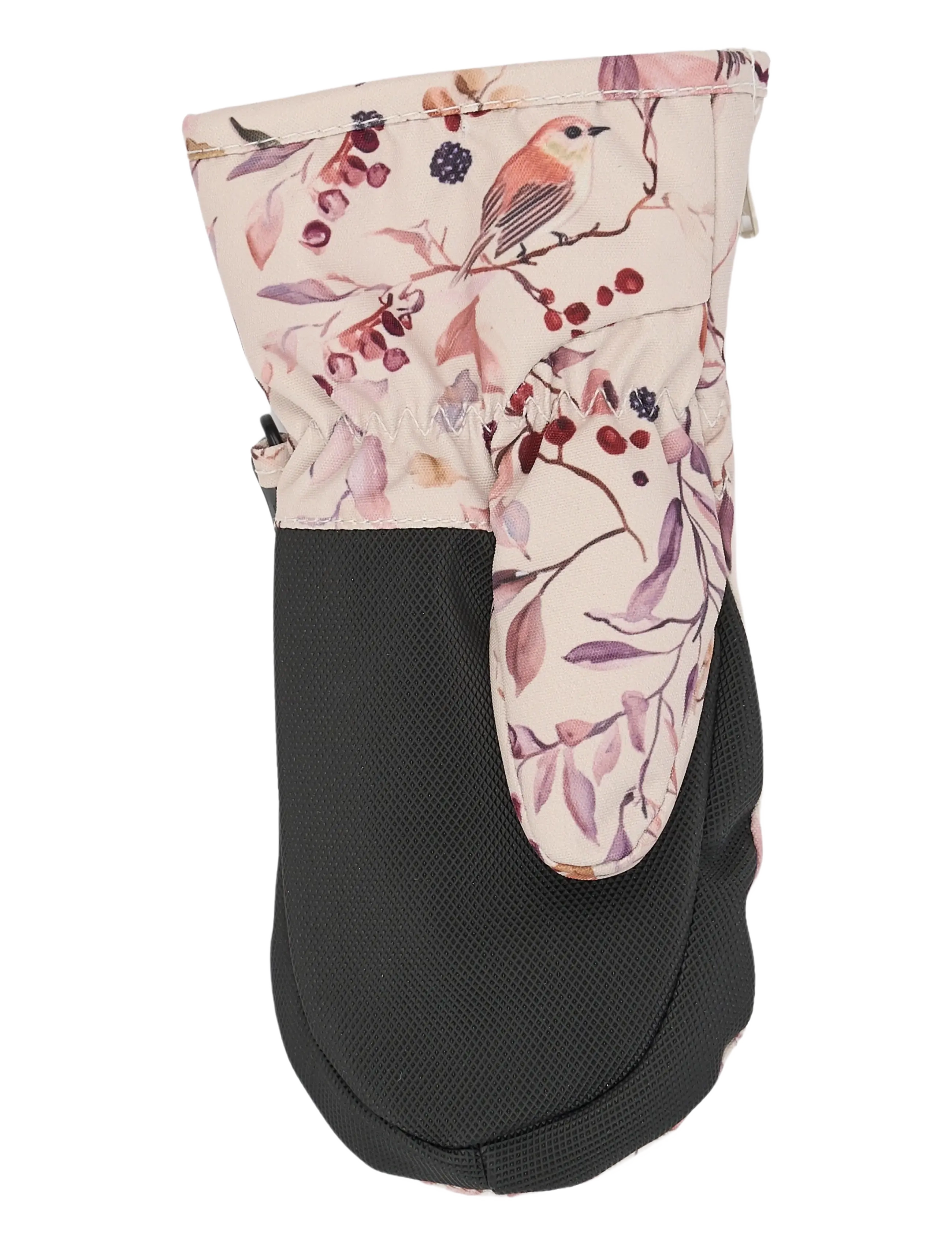 mikk-line - Polyester Mittens Aop w. Zip - baby gloves - berries & birds aop - 2