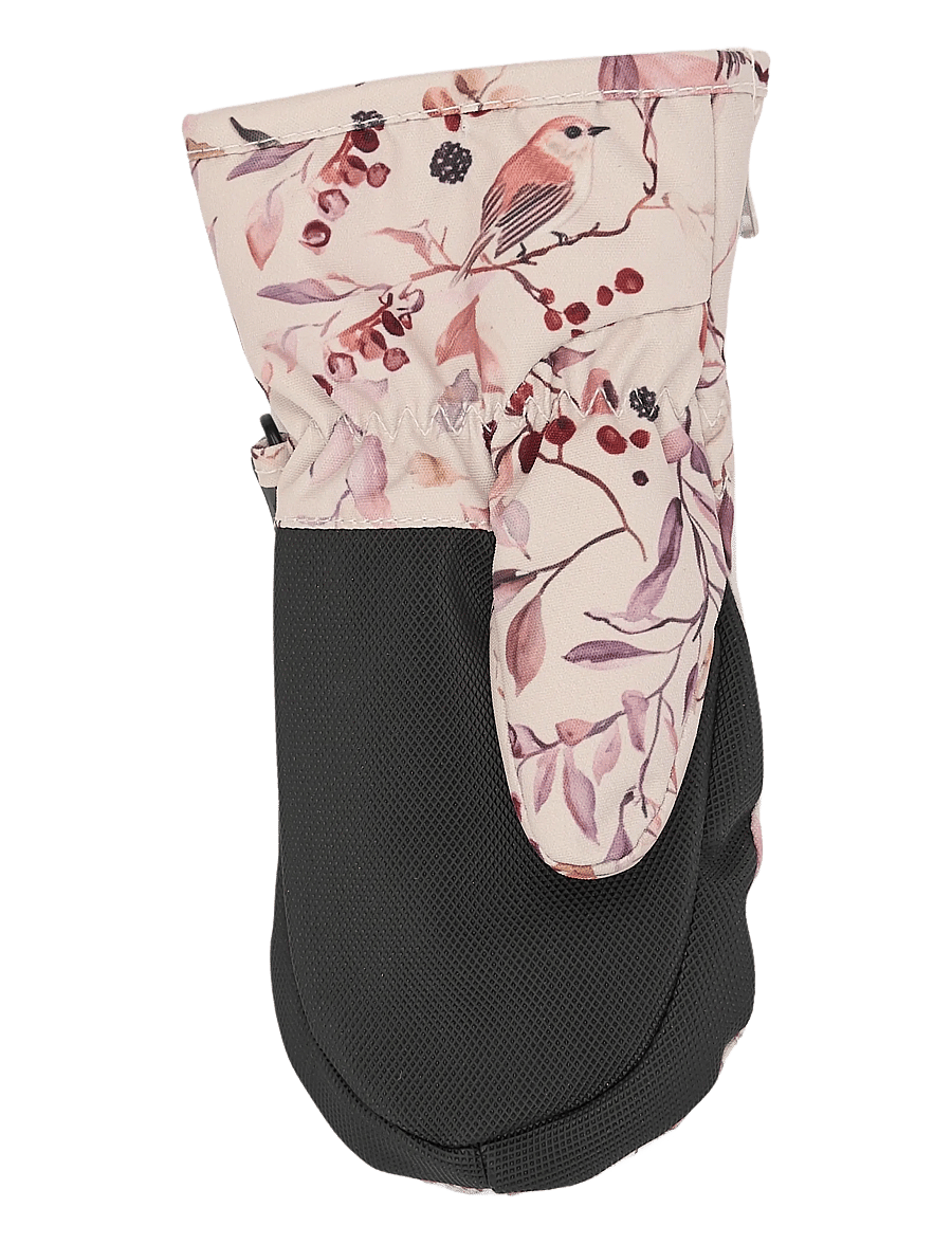 mikk-line - Polyester Mittens Aop w. Zip - baby-handschuhe - berries & birds aop - 2