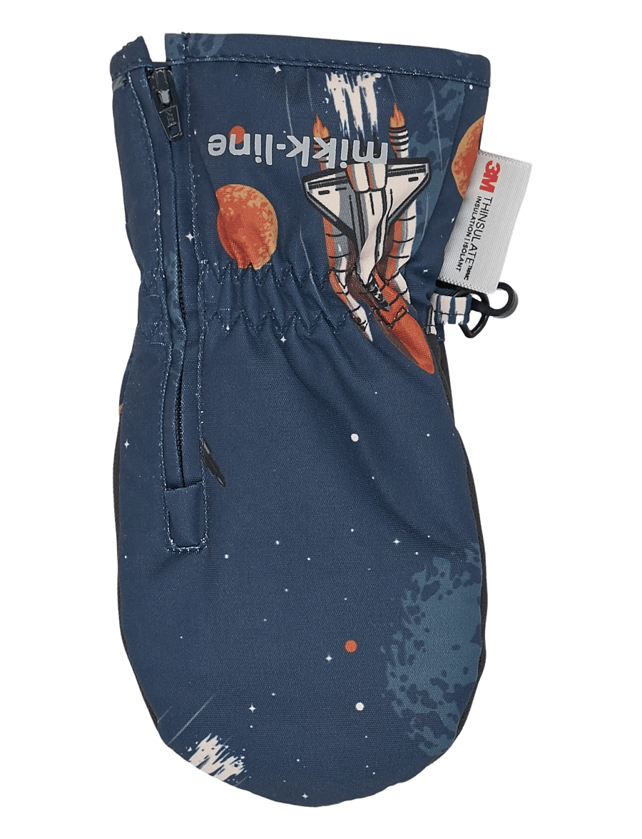 mikk-line - Polyester Mittens Aop w. Zip - baby-handschuhe - space aop - 1