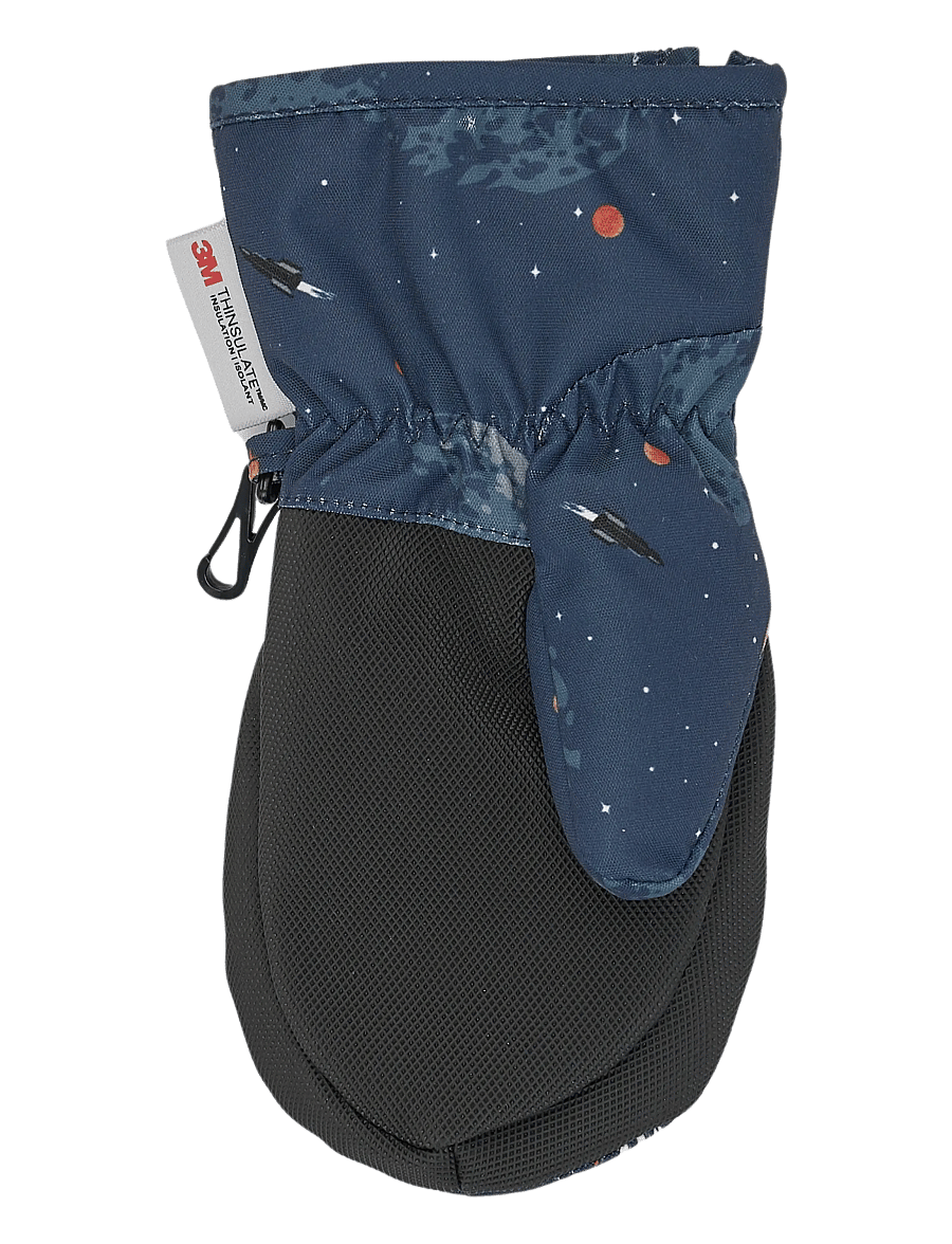 mikk-line - Polyester Mittens Aop w. Zip - baby-handschuhe - space aop - 2