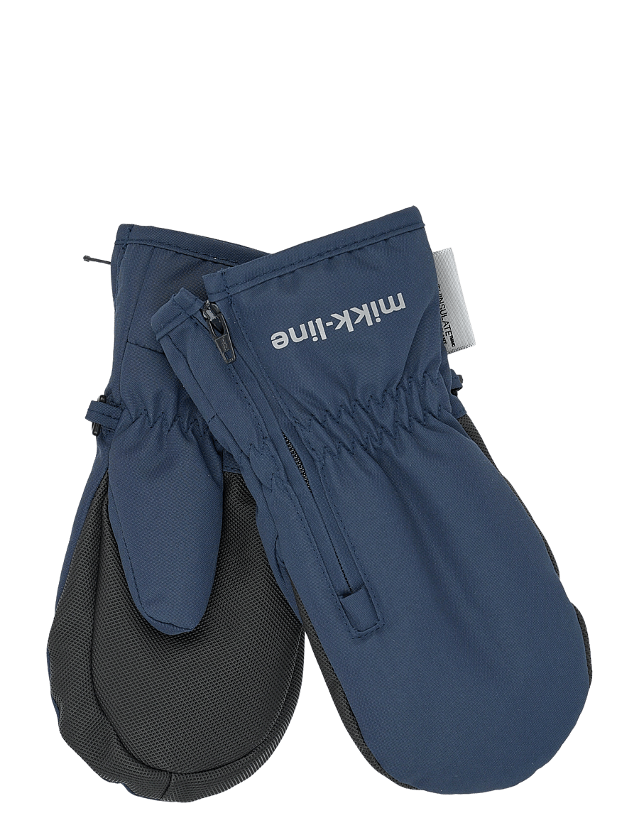mikk-line - Polyester Mittens w. Zip - handschuhe - blue nights - 0
