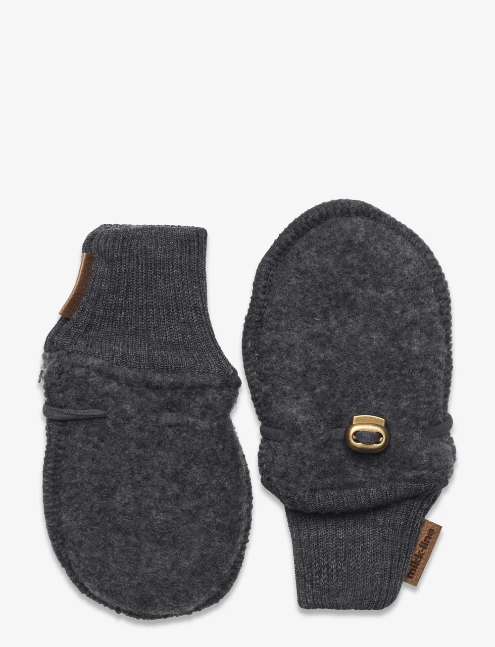 mikk-line - Wool Mittens - babyvantar - anthracite melange - 0