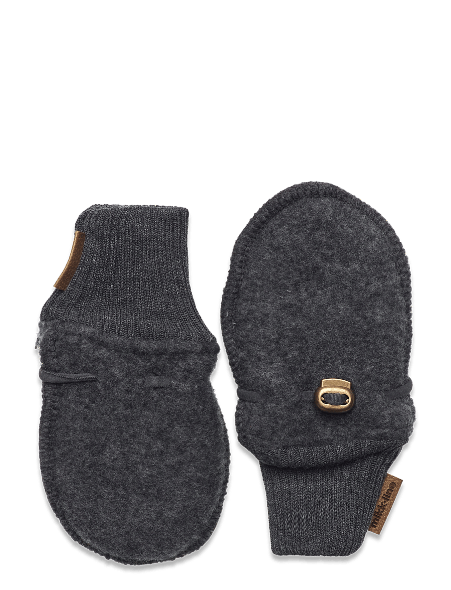 mikk-line - Wool Mittens - beebikindad - anthracite melange - 0