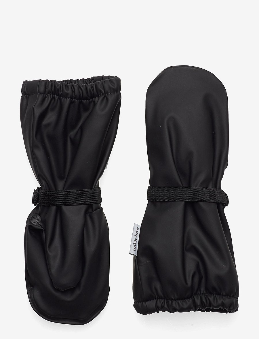 mikk-line - PU Rain Mittens w. Fleece - regen-handschuhe - black - 0
