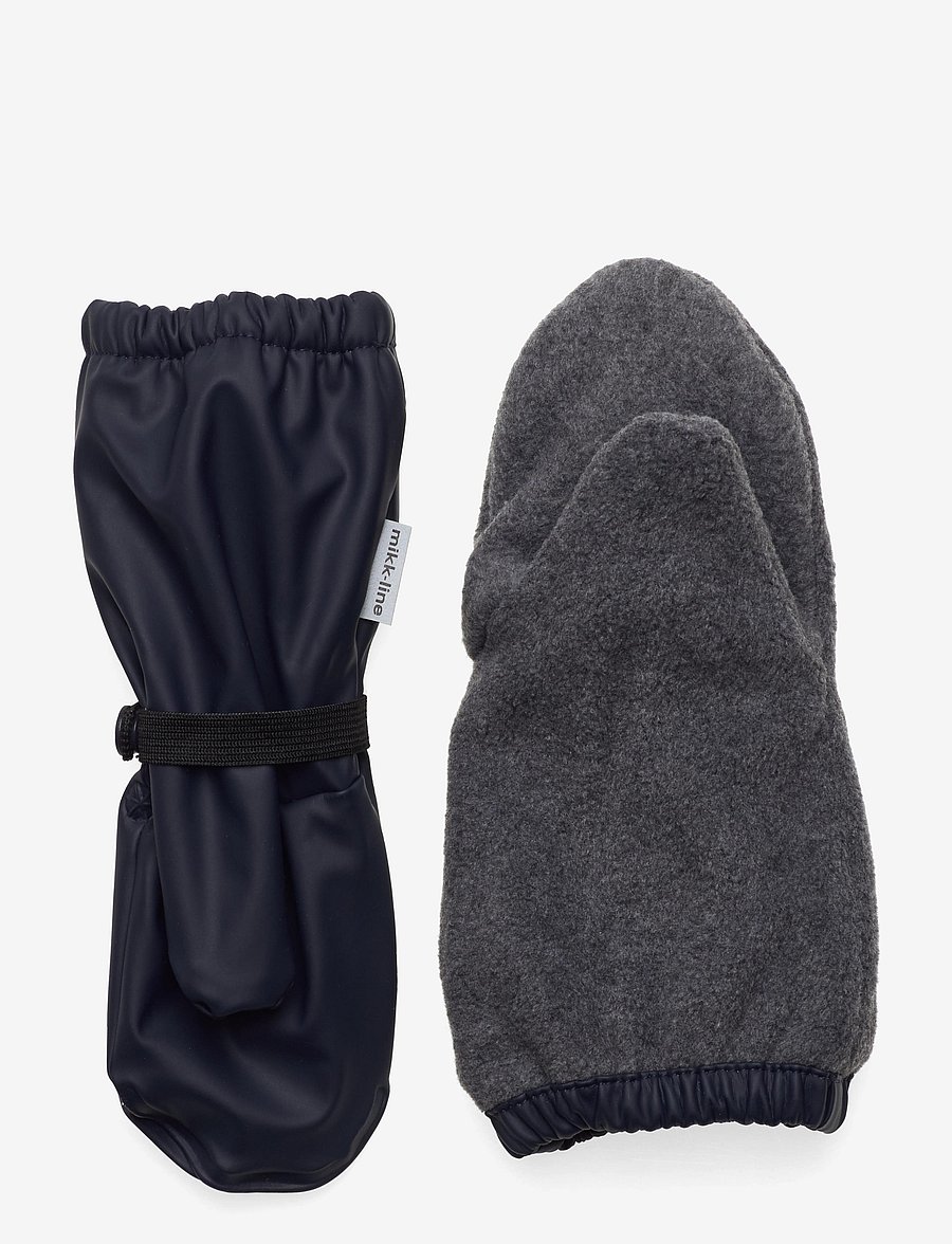 mikk-line - PU Rain Mittens w. Fleece - regen-handschuhe - blue nights - 1