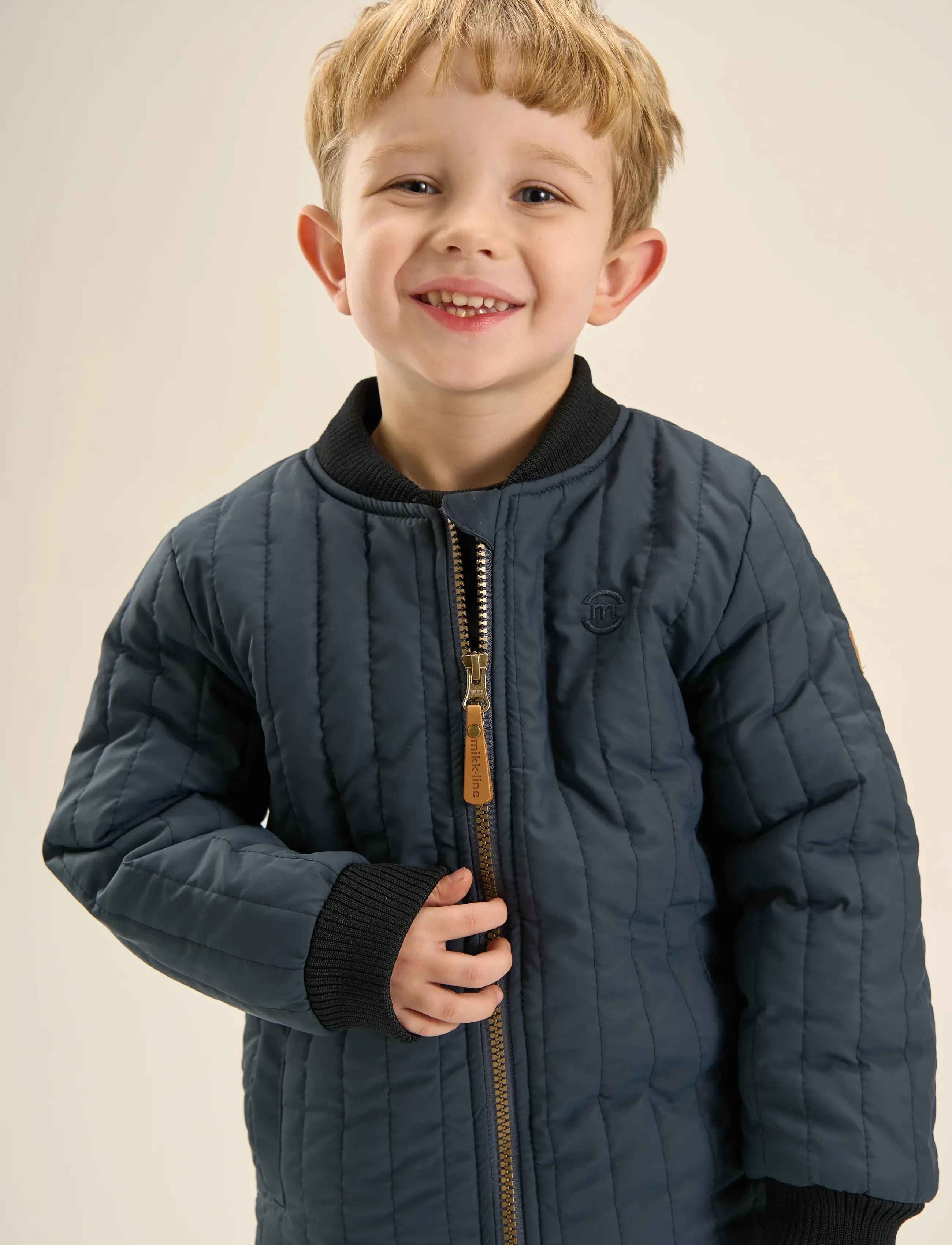 mikk-line Duvet Boys Jacket, Børn, Vatteret Bomberjakke, Navy, Str: 104