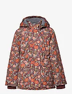 Polyester Girls Jacket - Aop Floral - DECADENT CHOCOLATE