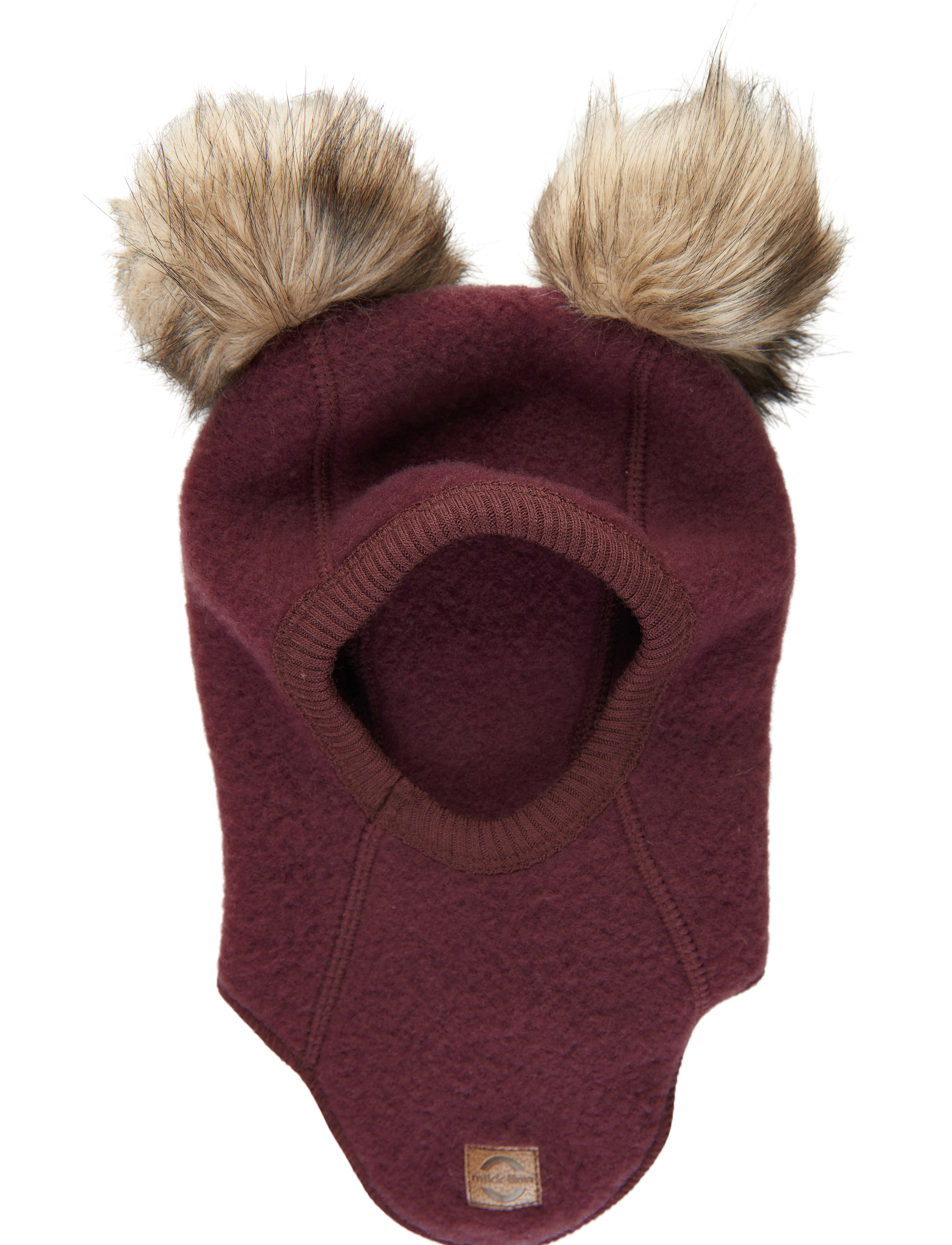 mikk-line - Wool Fullface w. Pom Pom - decadent chocolate - 1