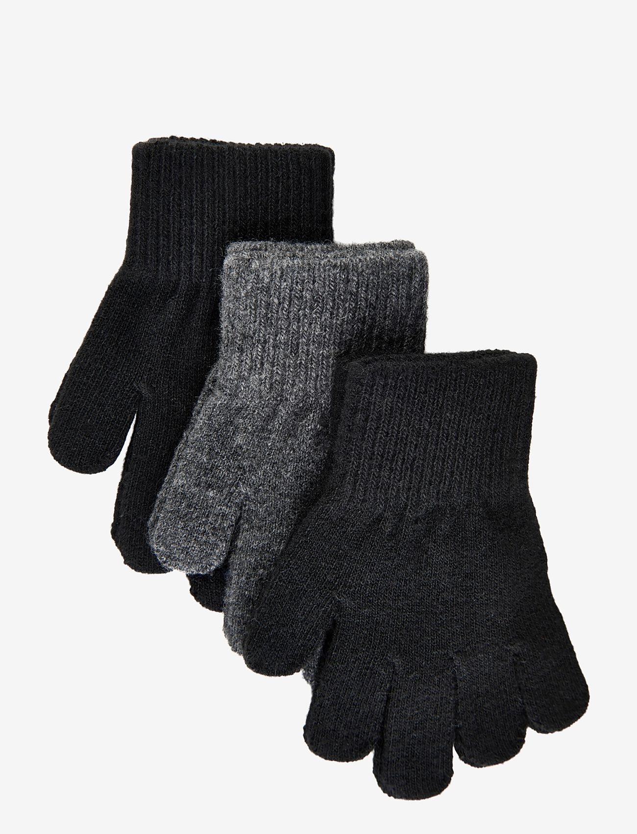 mikk-line - Magic Gloves 3 Pack - black-antrazite-black - 0