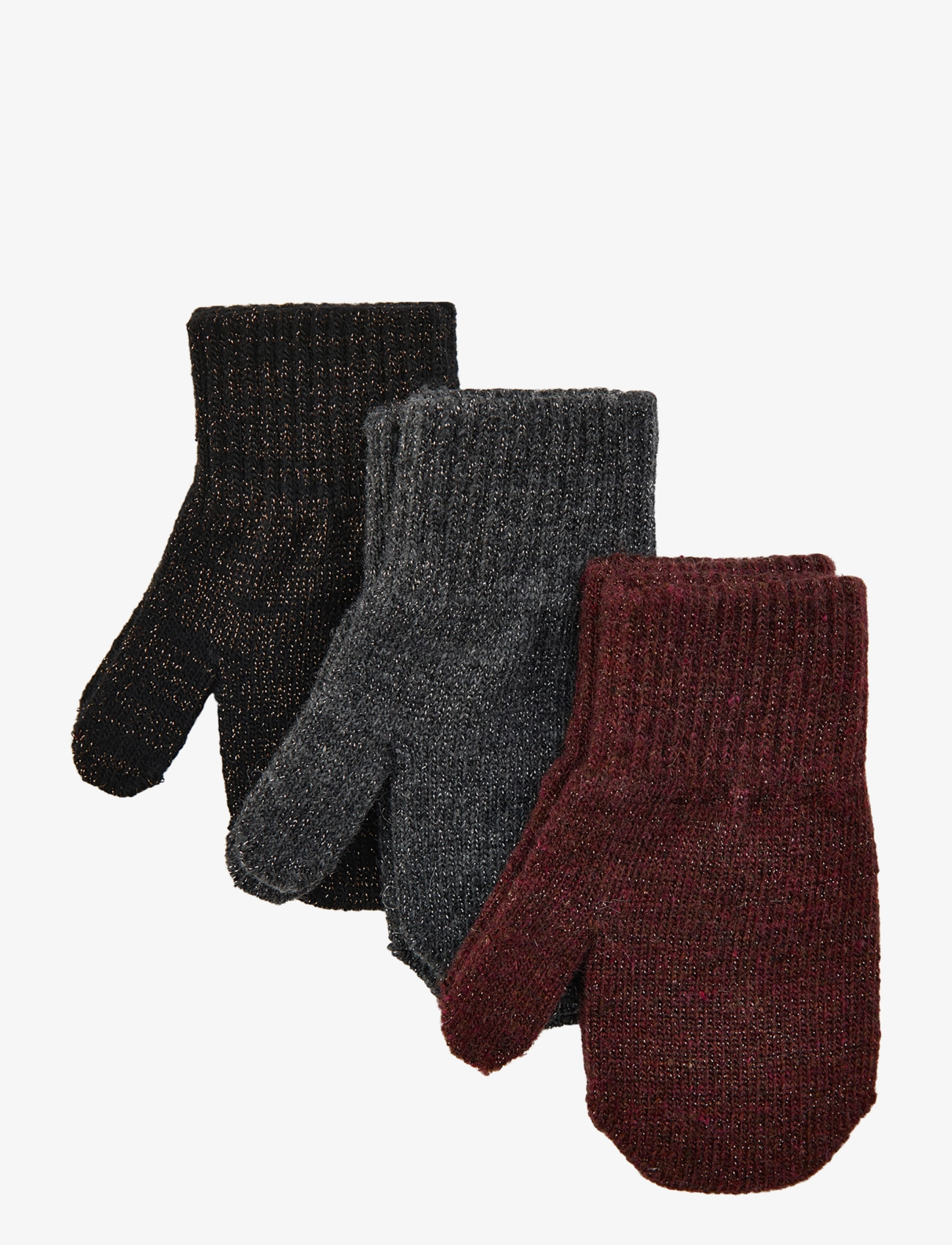 Magic Mittens 3 Pack w. Lurex - DECADENT CHOCOLATE - BLACK - ANTRAZITE