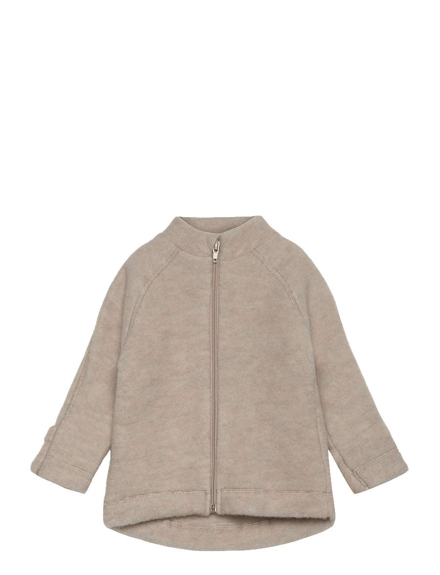 mikk-line - Wool Baby Jacket - fleecejacken - melange offwhite - 0