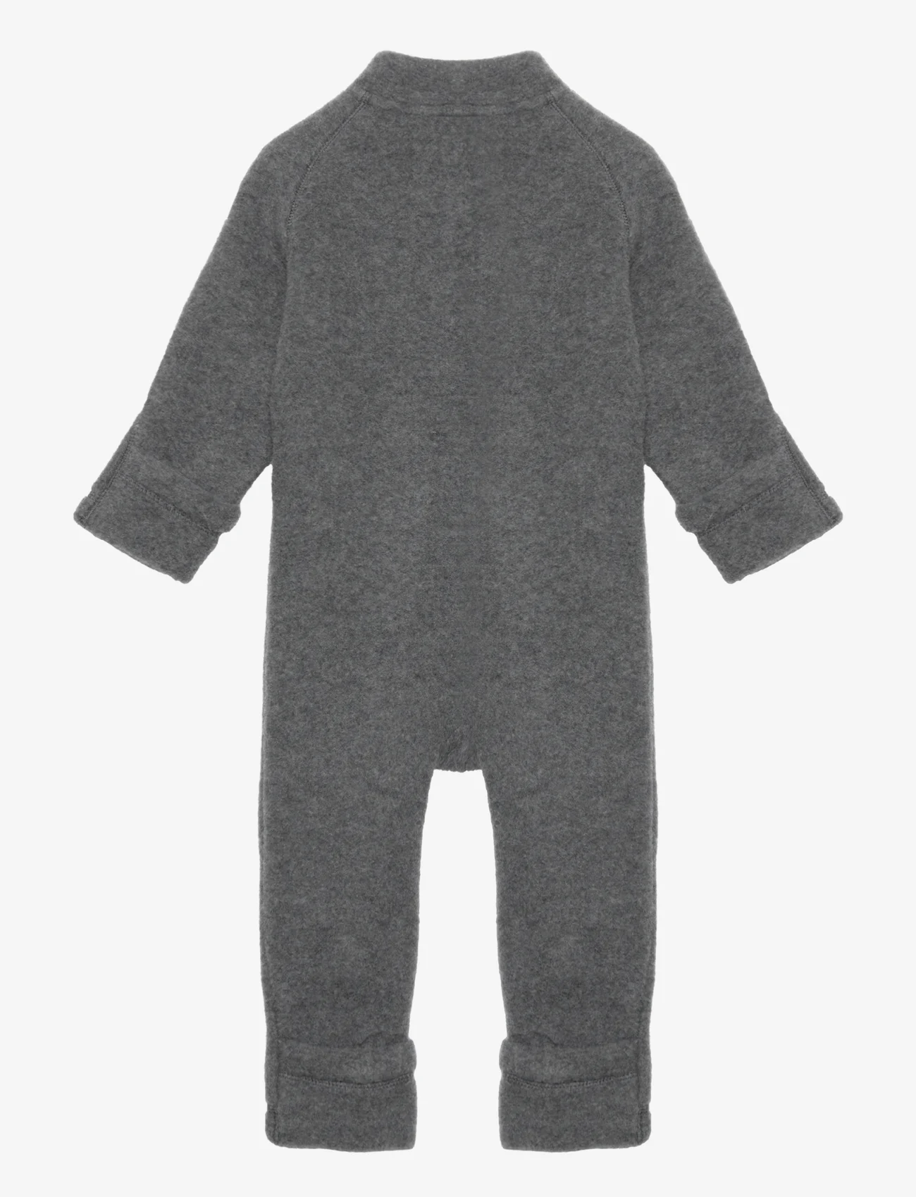mikk-line - Wool Baby Suit - fleece overalls - anthracite melange - 1