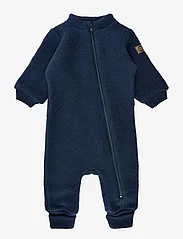 mikk-line - Wool Suit w Rib - fleece overalls - blue nights - 0