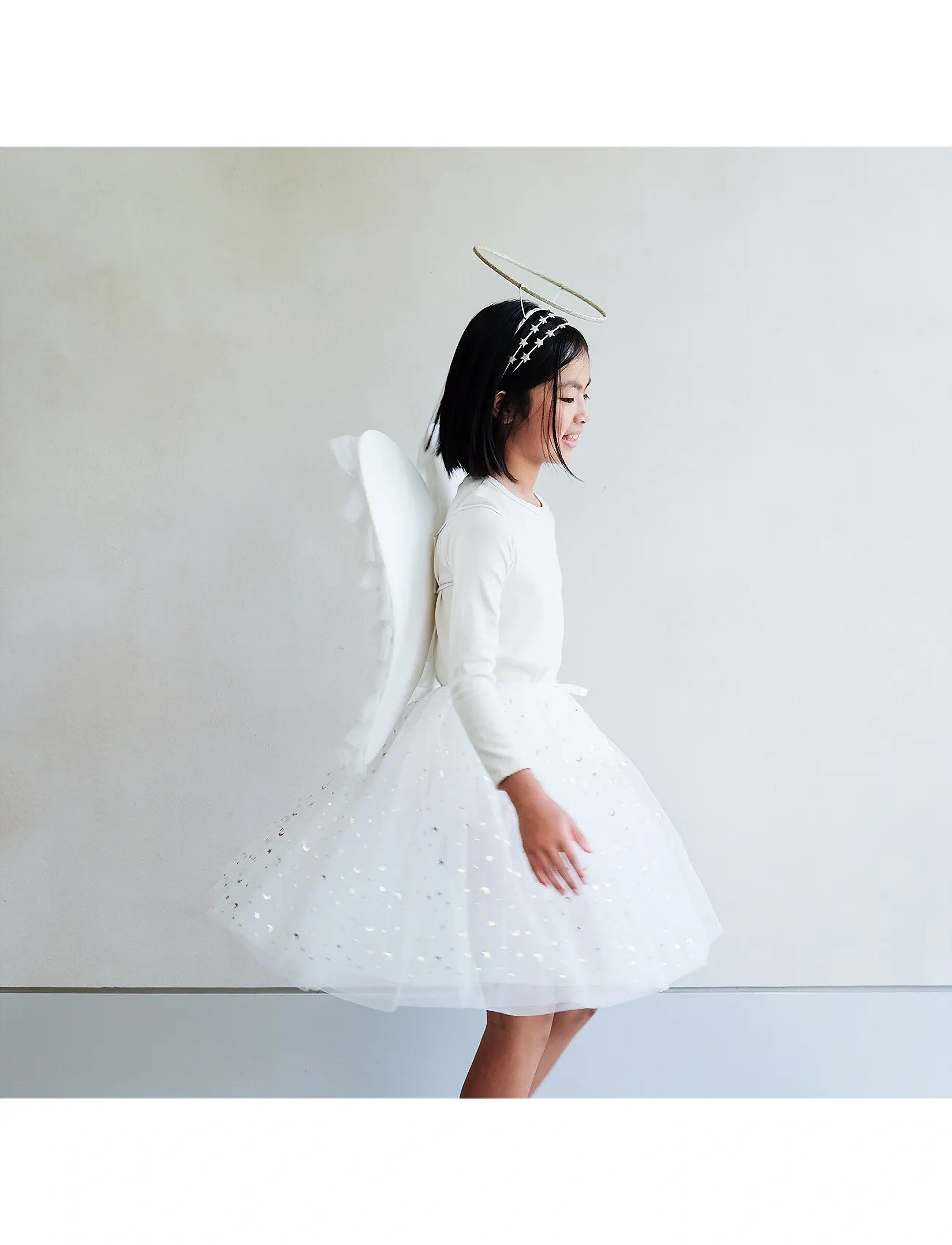 Mimi & Lula Tutu - Long Angel - White, One Size, White, Kostumer & Tilbehør > Tilbehør Til Kostumer, Børn