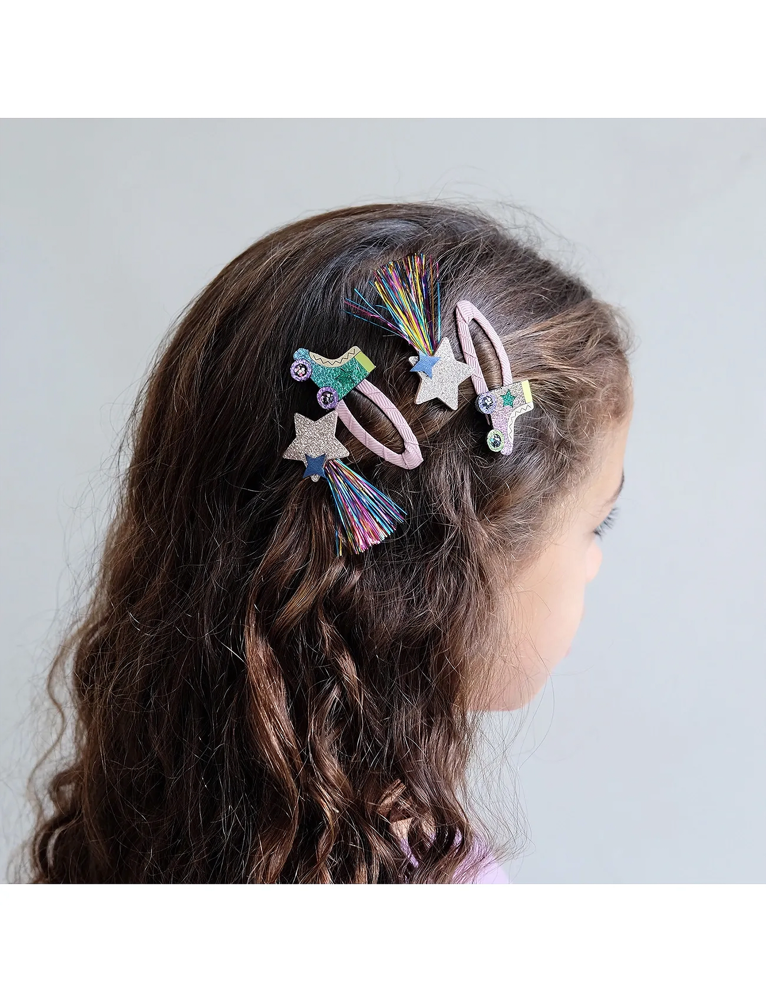 Mimi & Lula Clip Pack Rollerskate Dancing Queen, One Size, Hair Accessories, Mehrfarbig/gemustert - Pins, Kinder