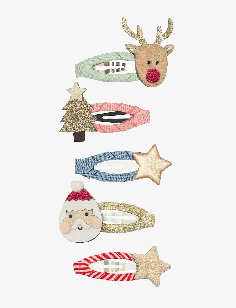 Mimi & Lula - 5 Clic Clacs - Mini Santa Christmas - juukseklambrid - multi - 1