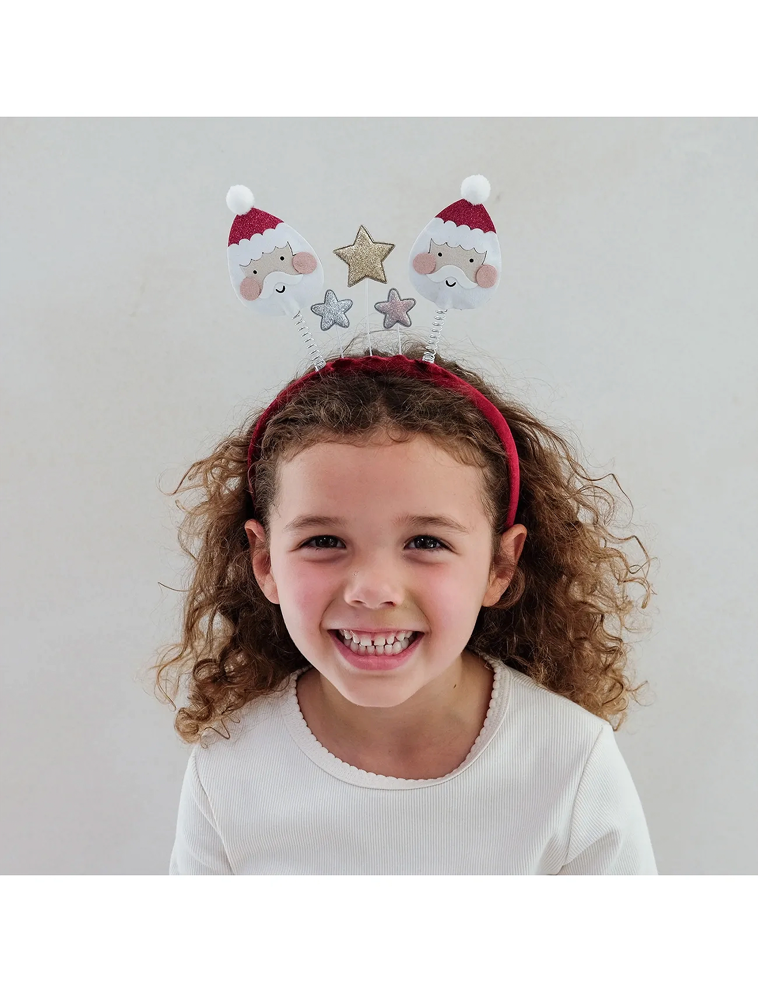 Mimi & Lula Alice Band Santa Boppers Christmas, One Size, Hair Accessories, Rot - Band, Kinder