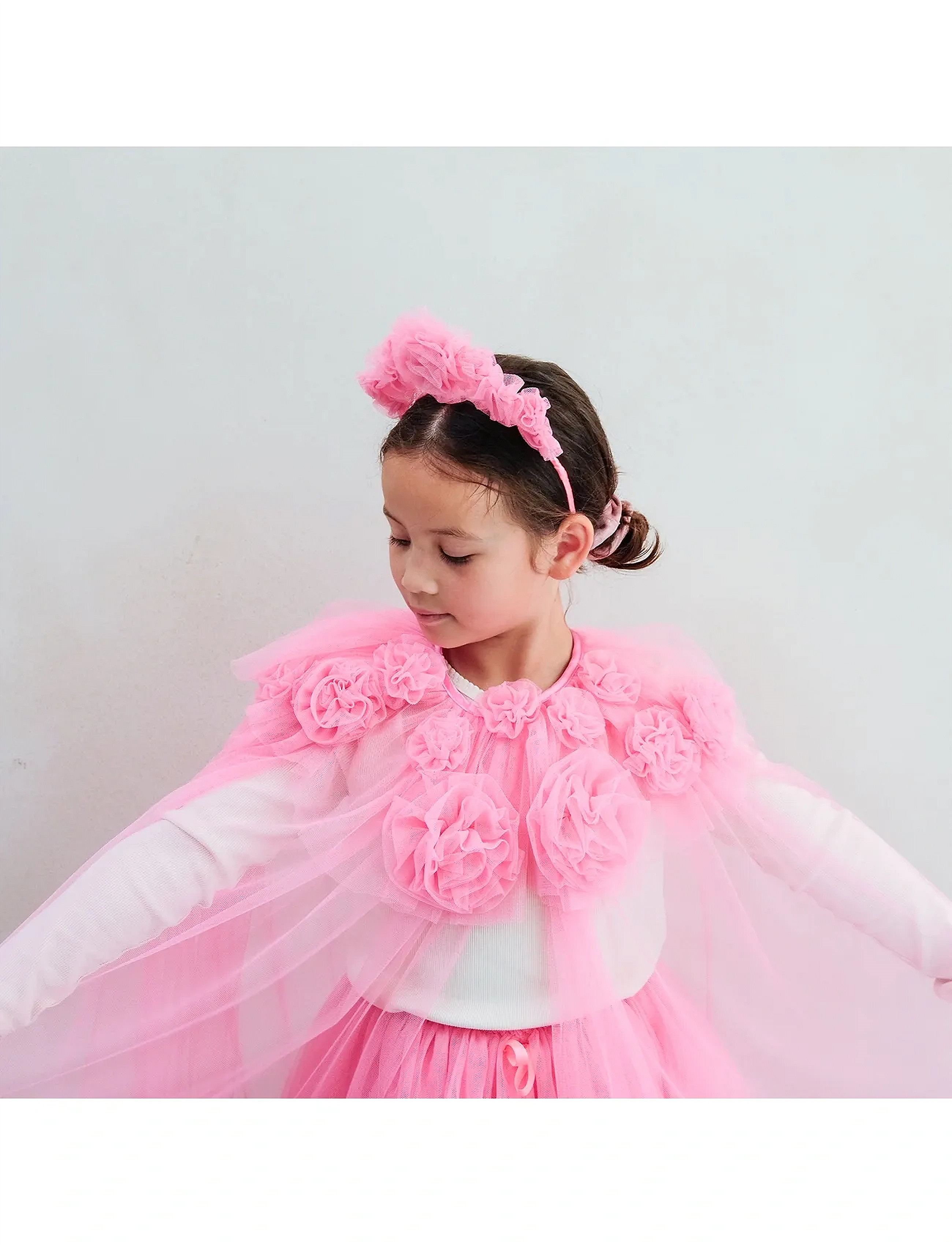 Mimi & Lula Cape - Pink Flower, One Size, Pink, Kostumer Og Tilbehør > Karakterkostumer, Børn