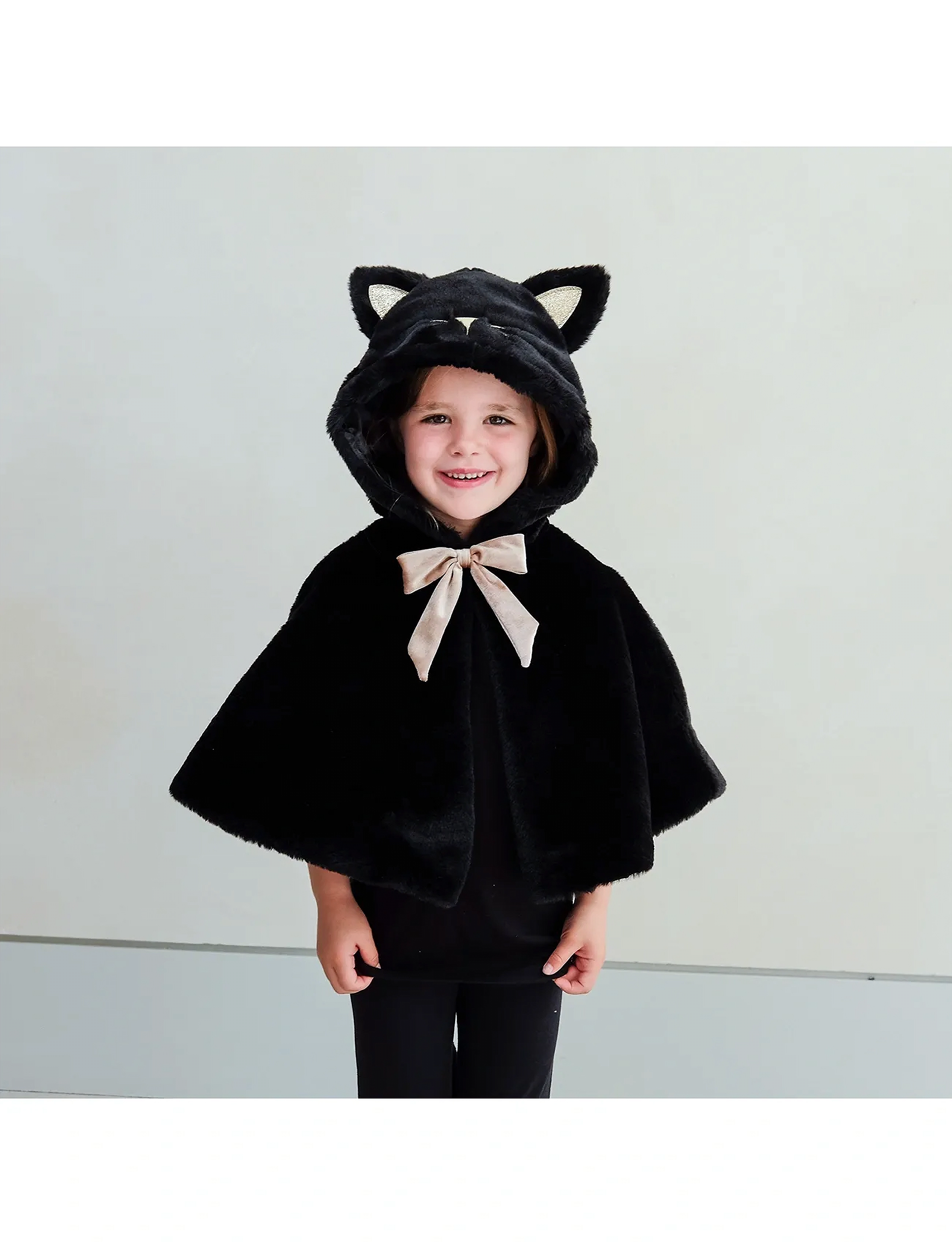 Mimi & Lula Cape Black Cat Halloween, Børn, Character Costumes, Sort, Str: ONE SIZE