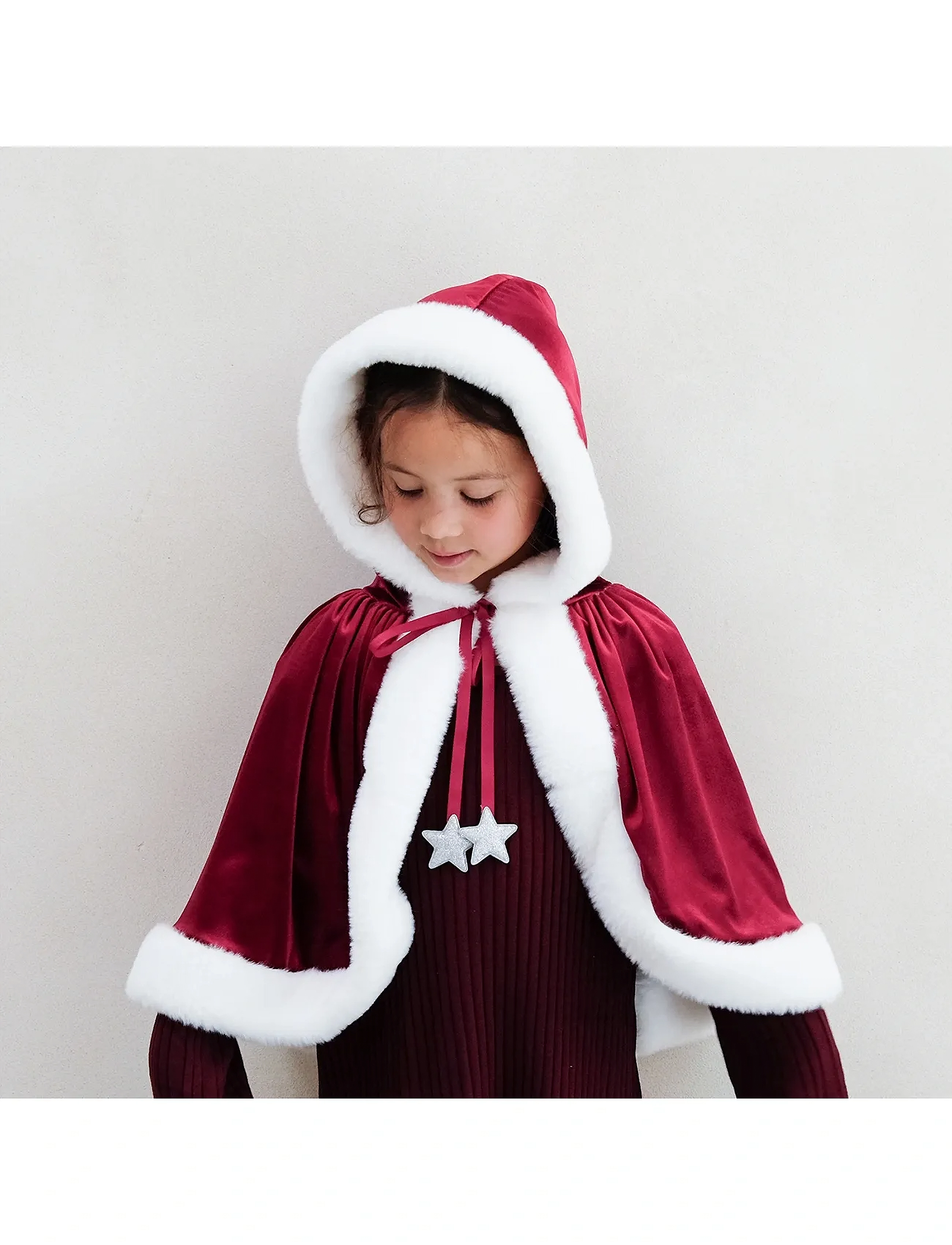 Mimi & Lula Cape Red Mrs Claus, One Size, Costumes Accessories, Rot - Character Costumes, Kinder