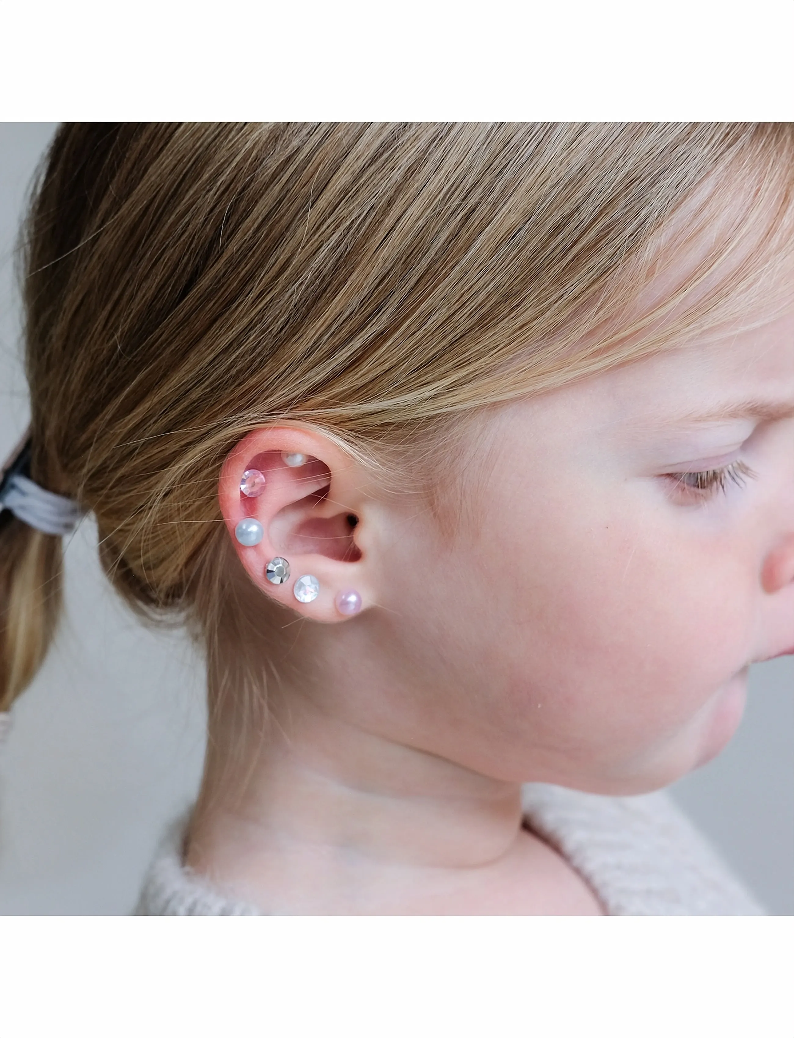 Mimi & Lula Stick-On Earrings 30 Pairs - Pink Gem Earrings, One Size, Multi/patterned, Kids Smykker > Øreringe, Børn