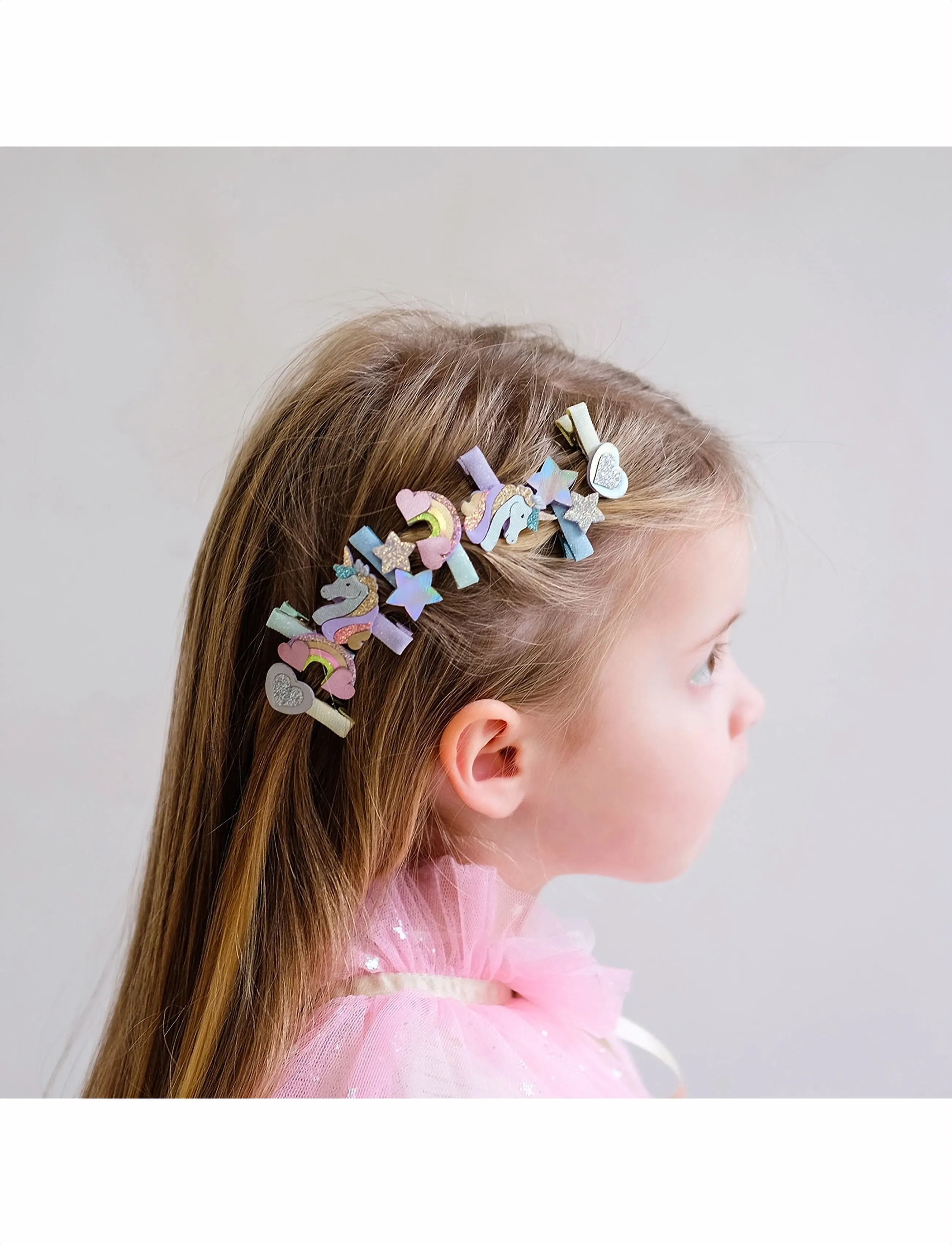 Mimi & Lula 8 Hair Clips Mini Dreamy My Little Unicorn, One Size, Accessories, Mehrfarbig/gemustert - Pins, Kinder