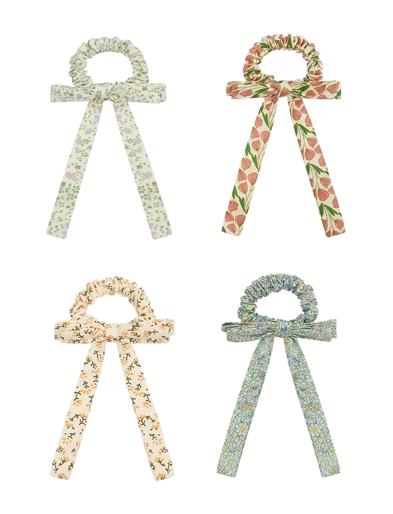 Mimi & Lula 4 Scrunchies - Floral Bow Spring on the Farm - Barn 98-134 - MULTI / multi