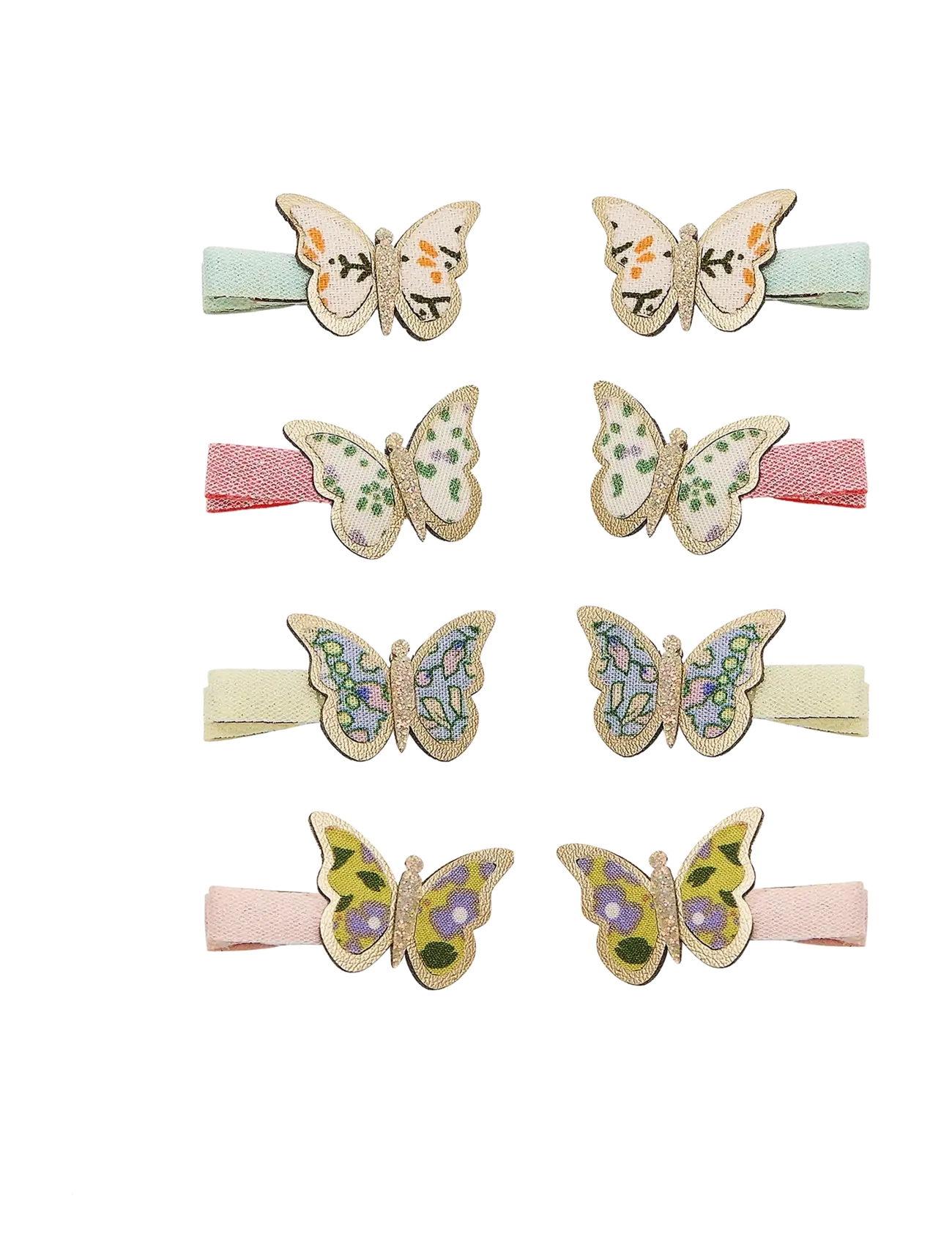 Mimi & Lula 8 Hair Clips - Mini Floral Butterfly Spring on the Farm - Hårklämmor - MULTI / multi