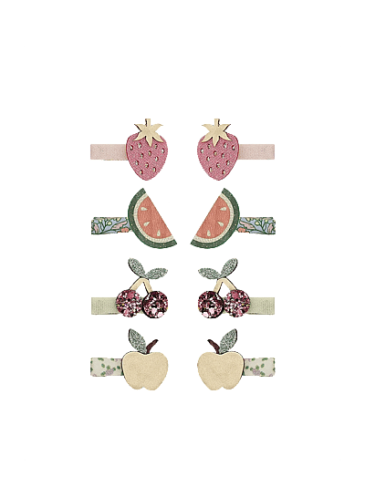 8 Hair Clips - Mini Fruit Salad Spring On The Farm - HåRspæNder