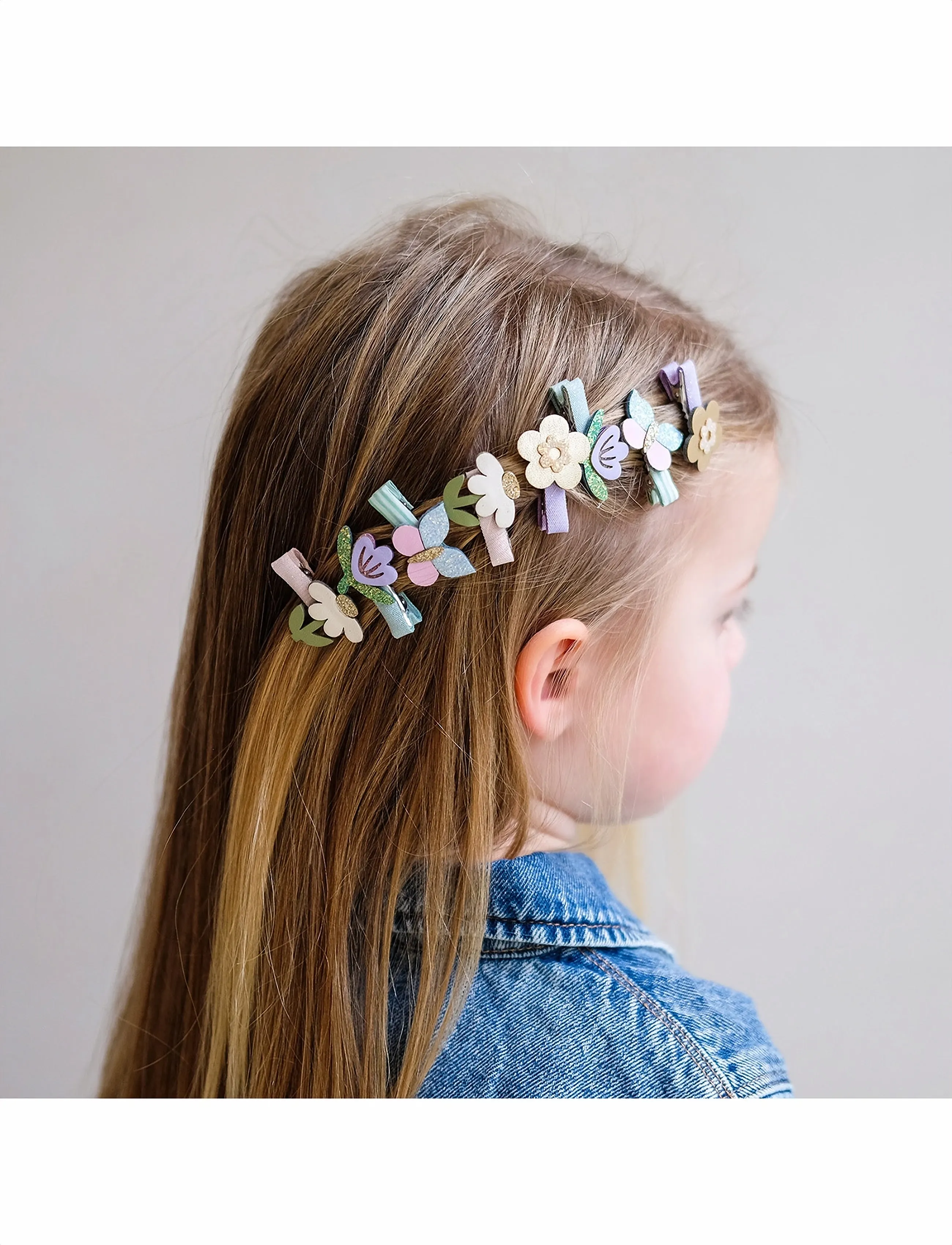 Mimi & Lula 8 Hair Clips Mini Flower Garden Bouquet, Børn, Dekorative Hårklemmer, Pink, Str: ONE SIZE