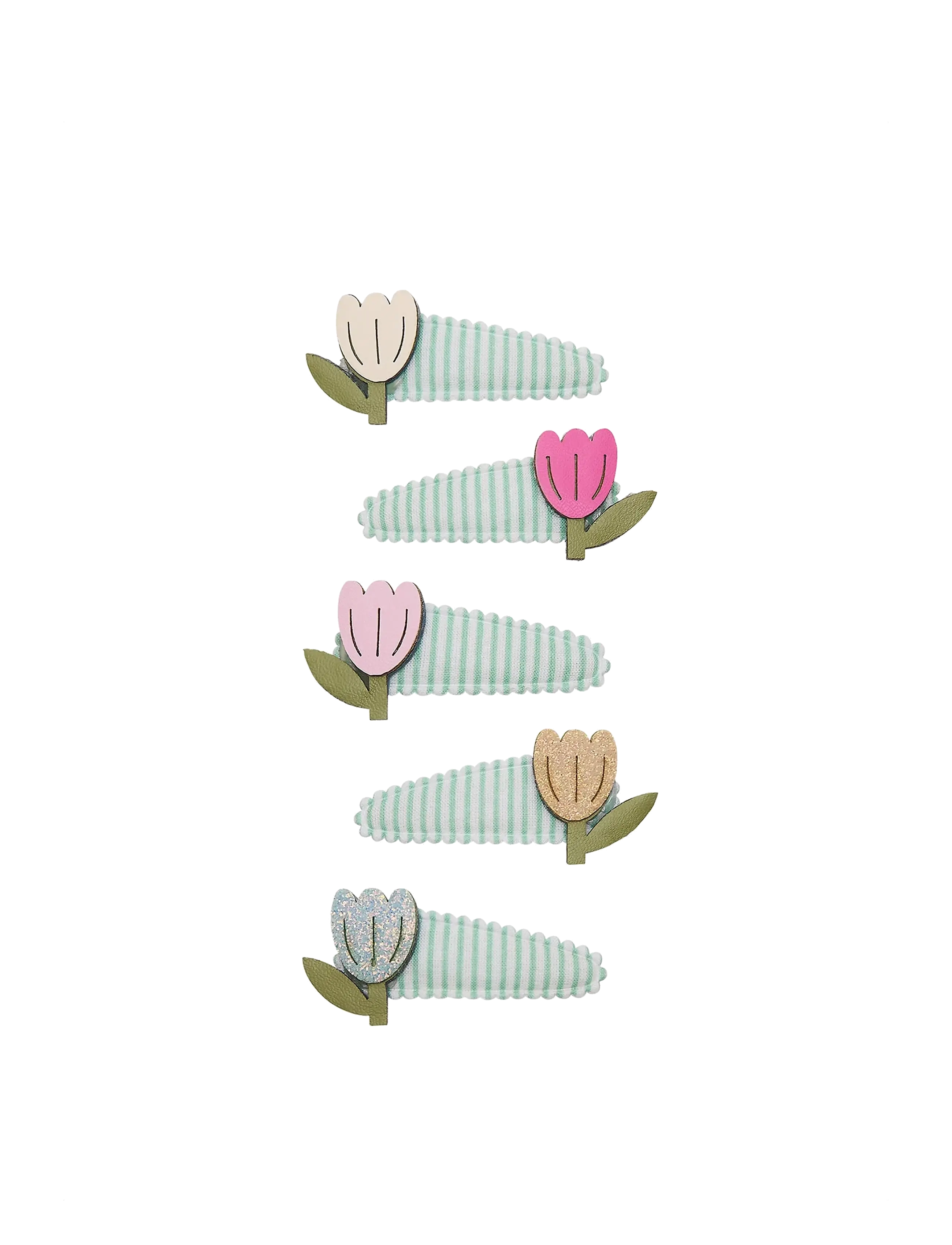 Mimi & Lula 5 Clic Clacs - Mini Tulip Stripe Bouquet - Hårklämmor - MULTI / green