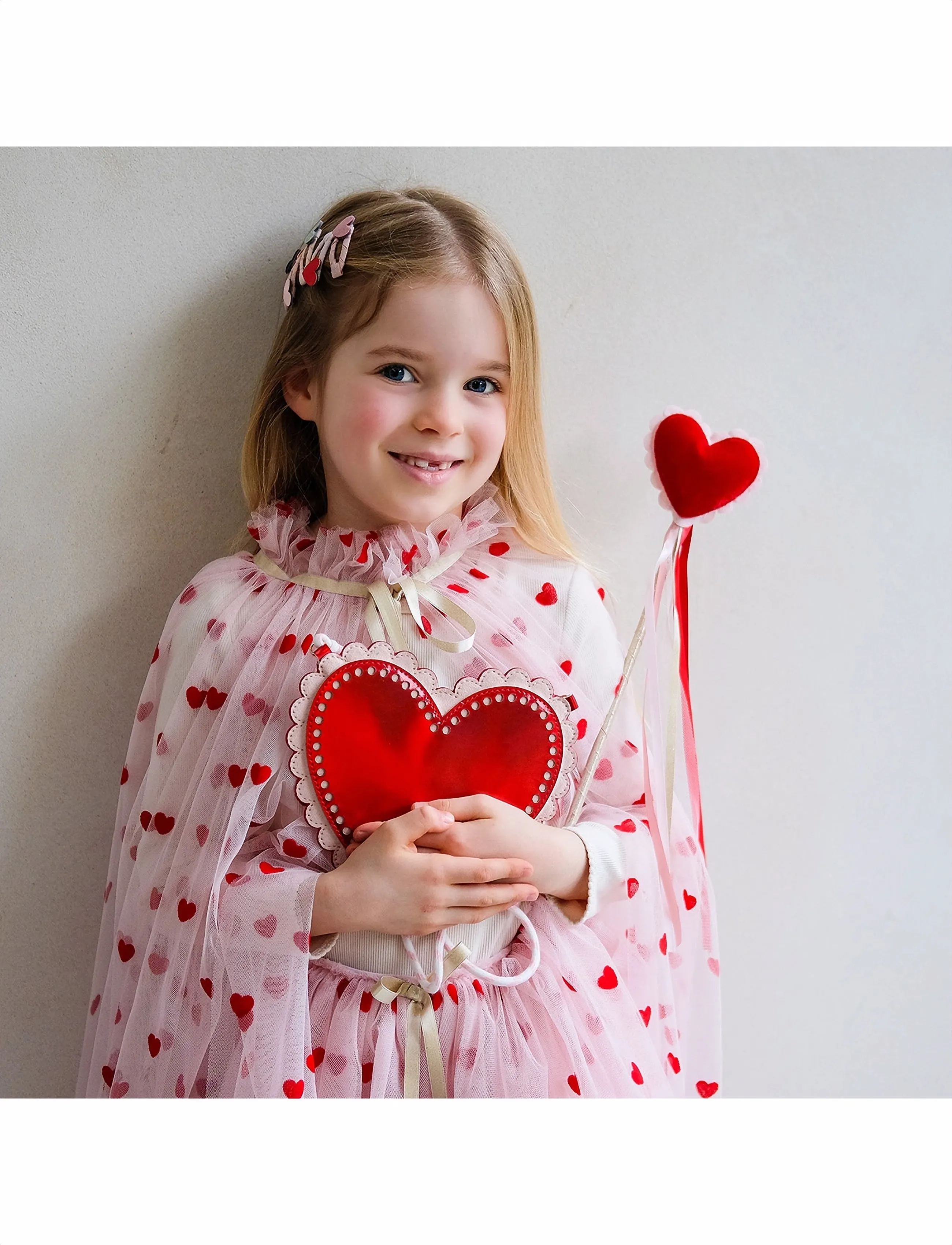 Mimi & Lula Magic Wand - Heart Valentines, One Size, Red, Kostumer & Tilbehør > Tilbehør Til Kostumer, Børn