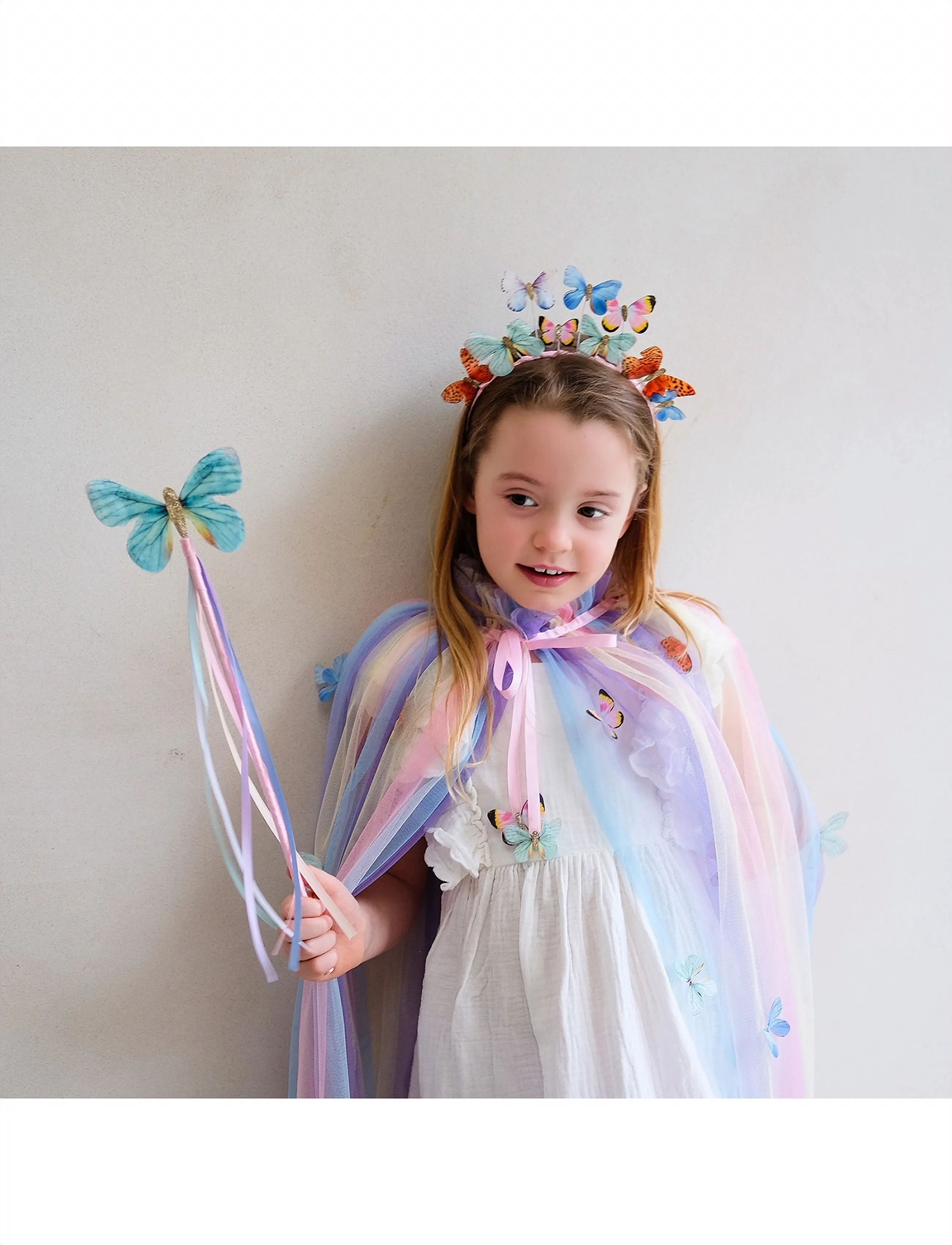 Mimi & Lula Magic Wand - Butterfly, One Size, Blue, Kostumer & Tilbehør > Tilbehør Til Kostumer, Børn