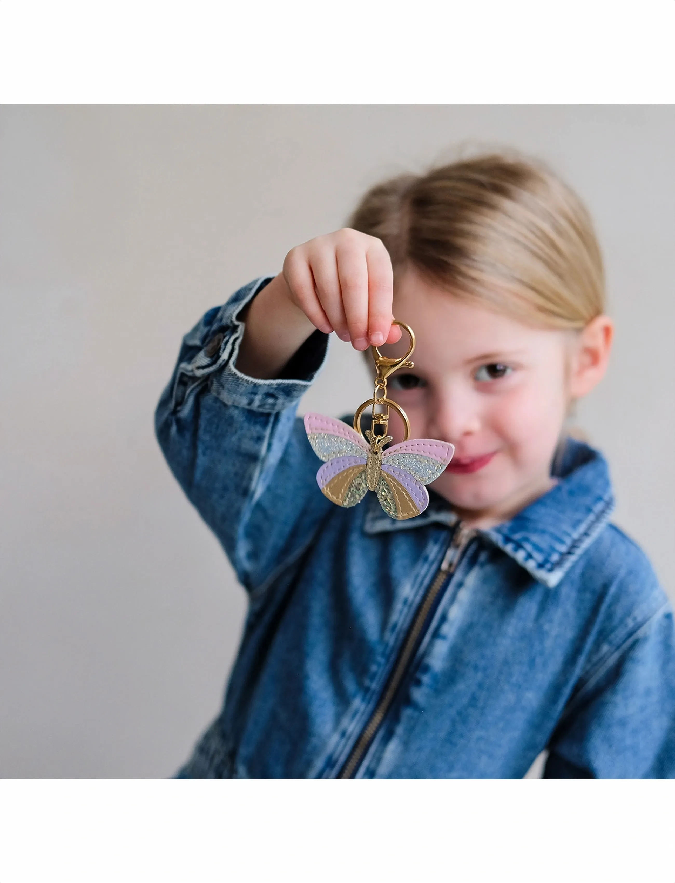Mimi & Lula Keyring - Butterfly Bouquet, One Size, Gold, Tilbehør > Nøgleringe, Børn
