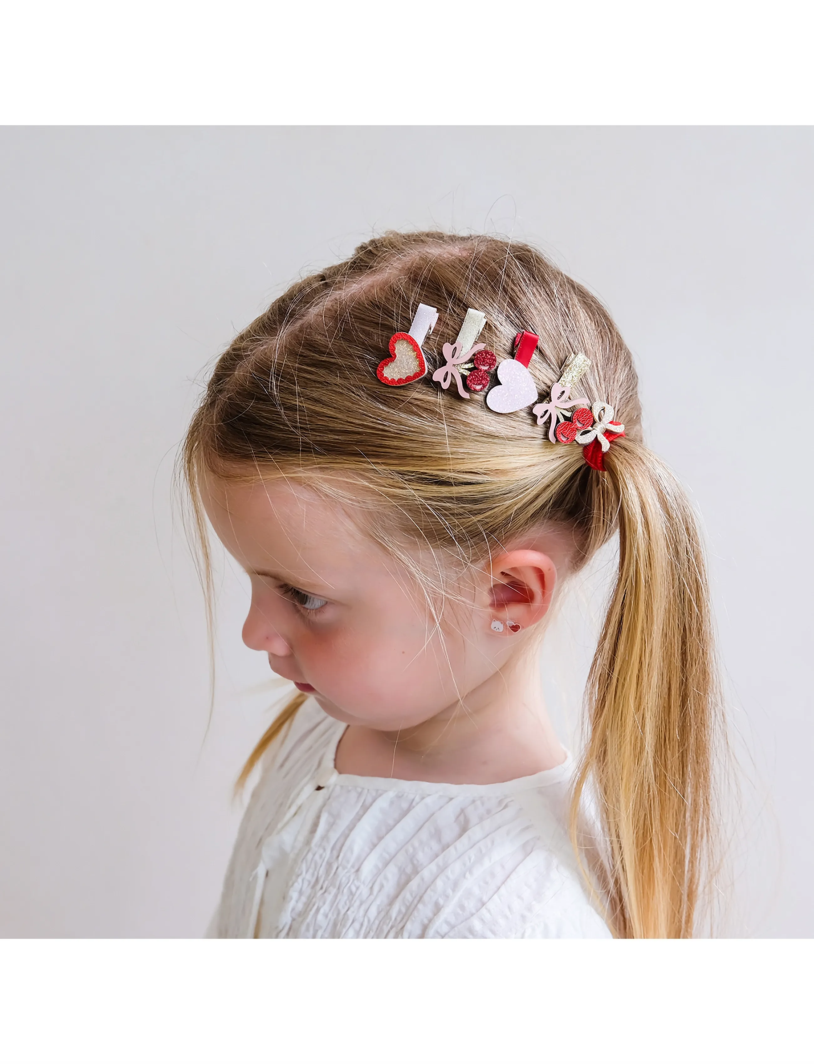Mimi & Lula 8 Hair Clips Fancy Cherries, Børn, Dekorative Hårklemmer, Multi/mønstret, Str: ONE SIZE