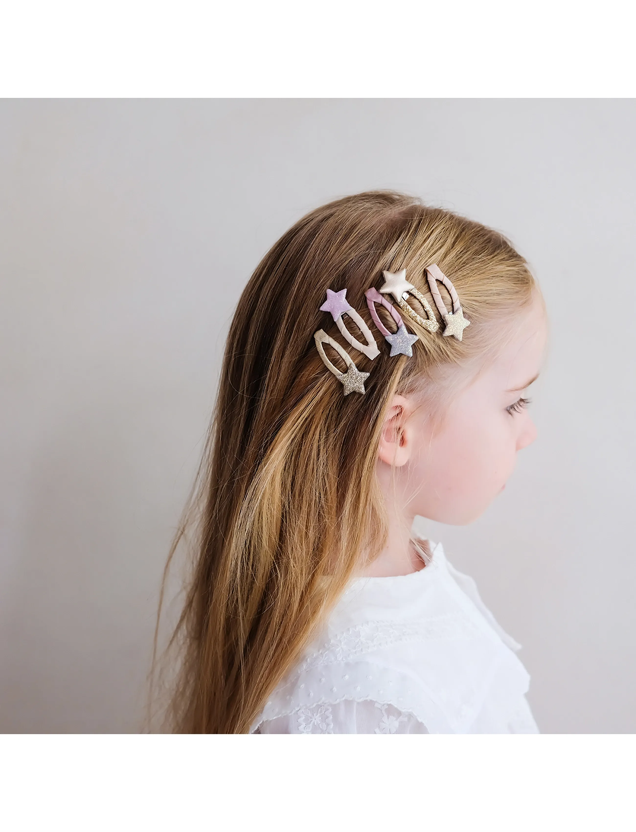 Mimi & Lula 5 Clic Clacs Mini Stellina, Kinder, Stern Klick-Klack Haarspangen, Mehrfarbig/gemustert, Gr.ONE SIZE