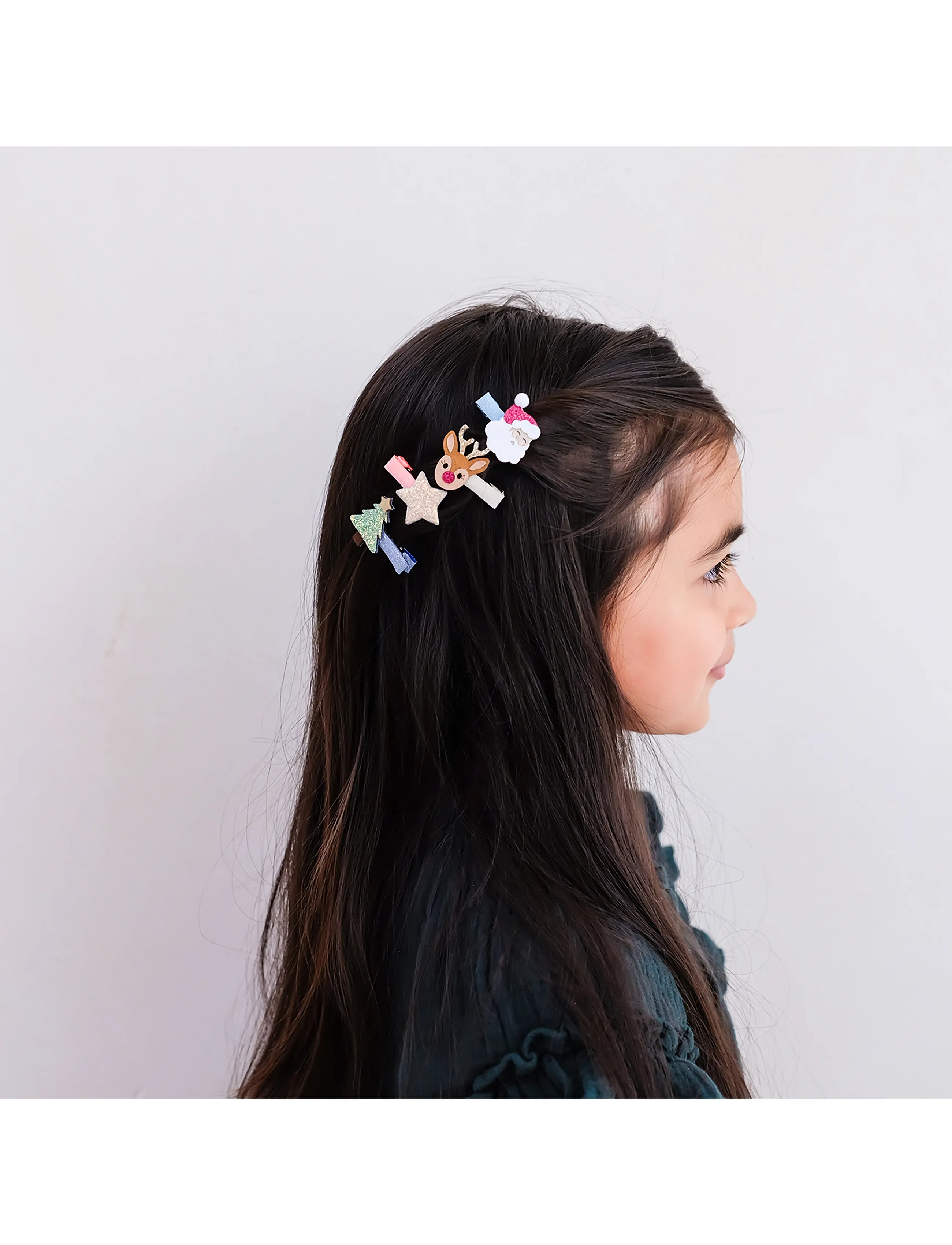 Mimi & Lula 8 Hair Clips Christmas, Børn, Jule Hårklemmer, Multi/mønstret, Str: ONE SIZE