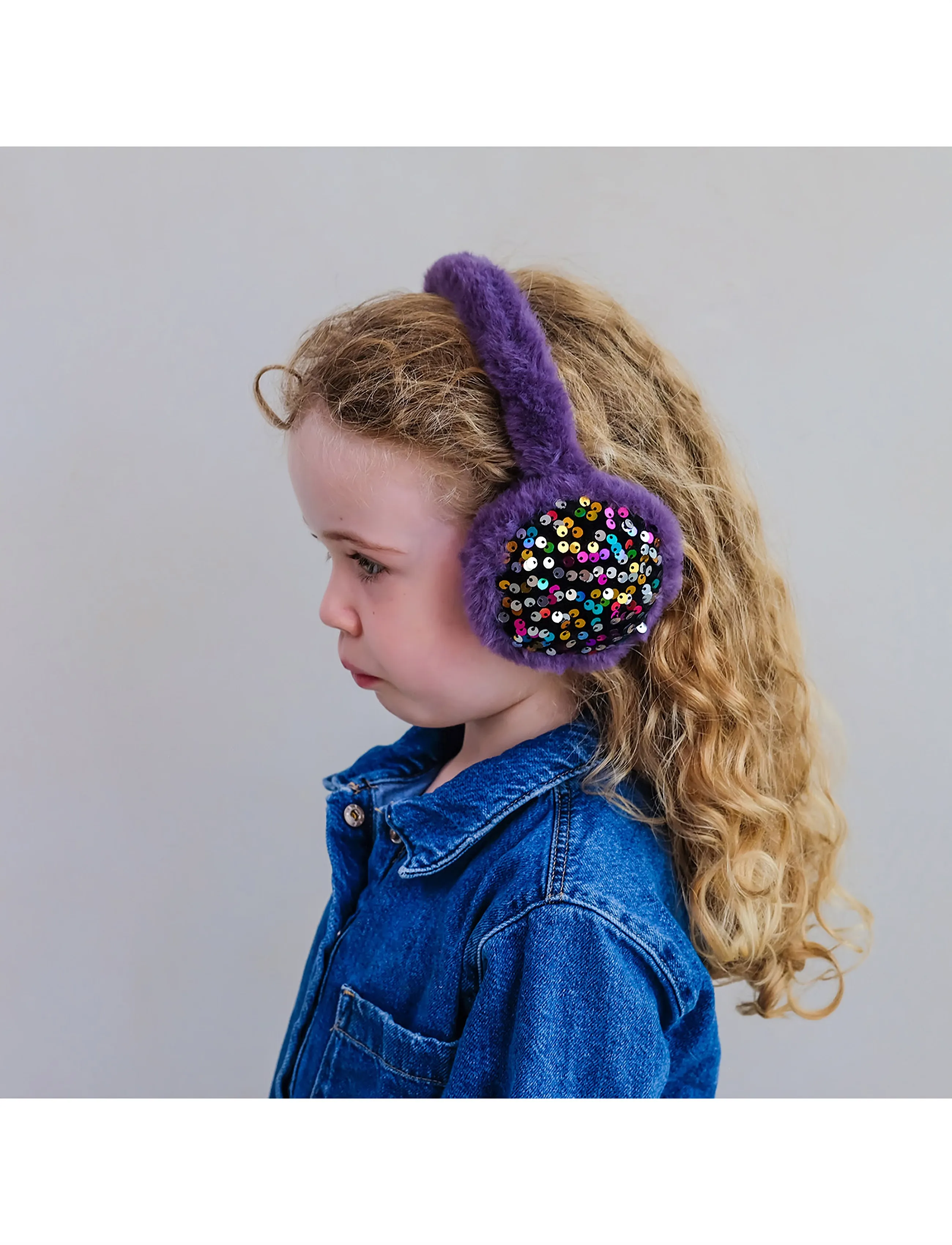 Mimi & Lula Earmuffs Dazzle Sequin, Kinder, Glitzernde Pailletten Ohrenwärmer, Lila, Gr.ONE SIZE