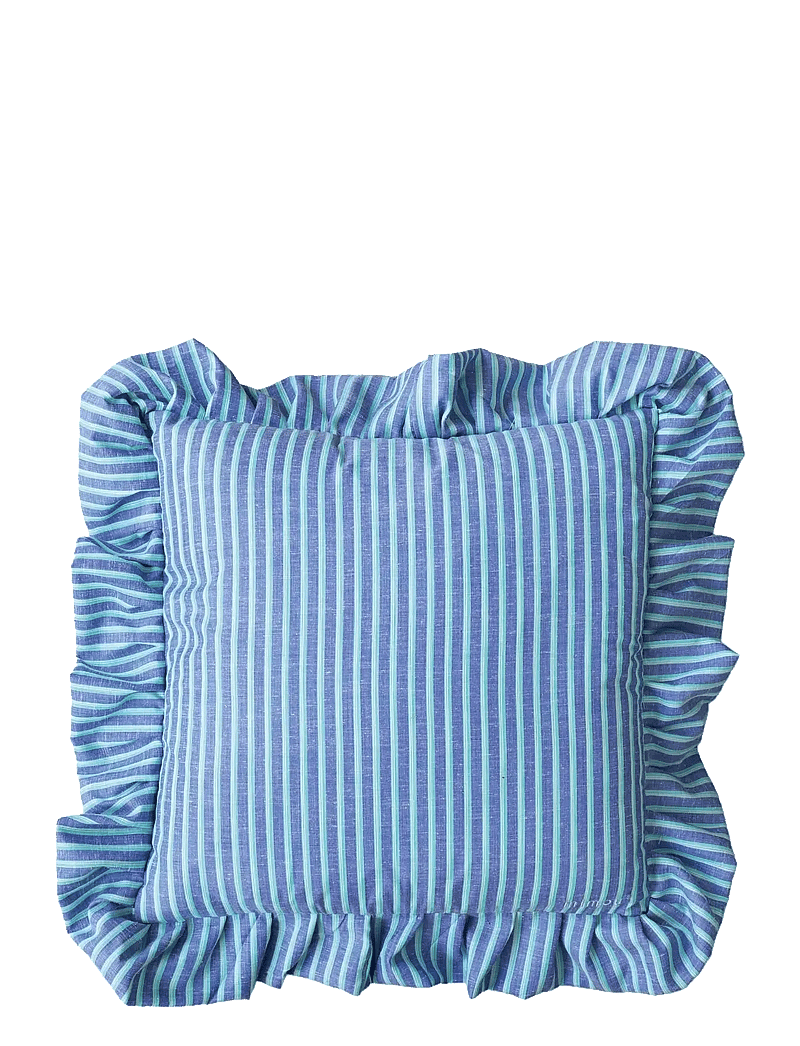 Mimou - Frill cushion Stripe - kissen - blue/green - 1