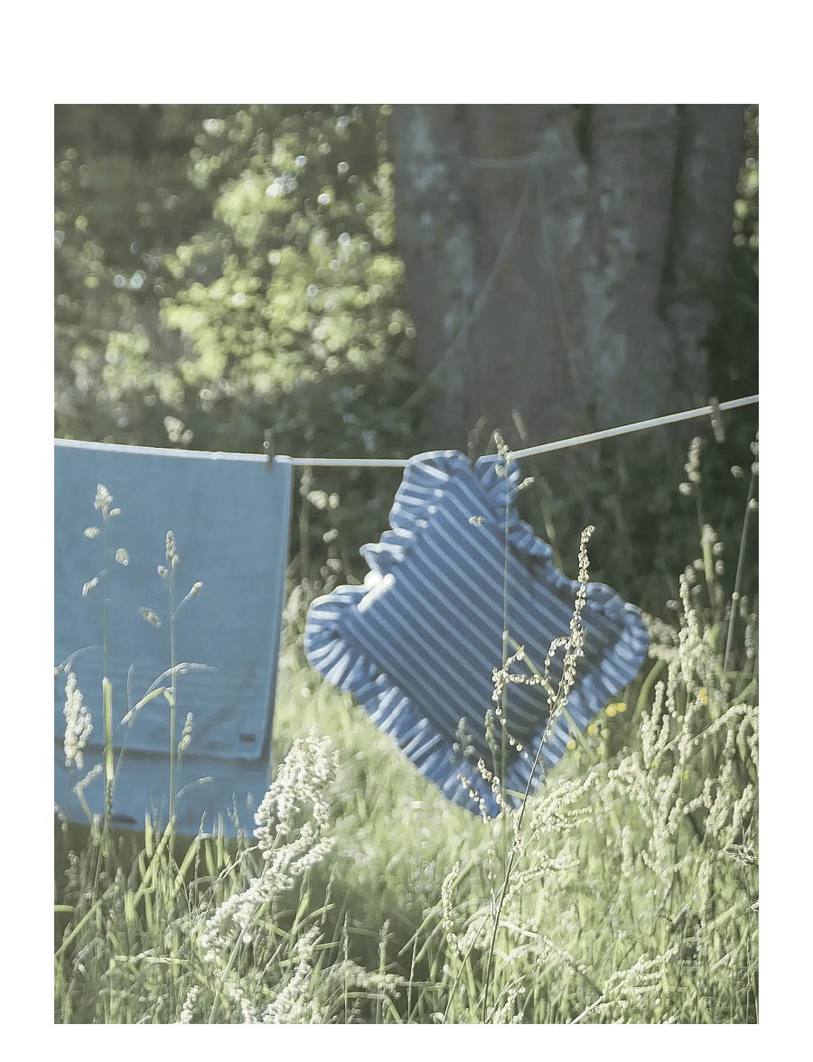 Mimou - Frill cushion Stripe - kissen - blue/green - 1