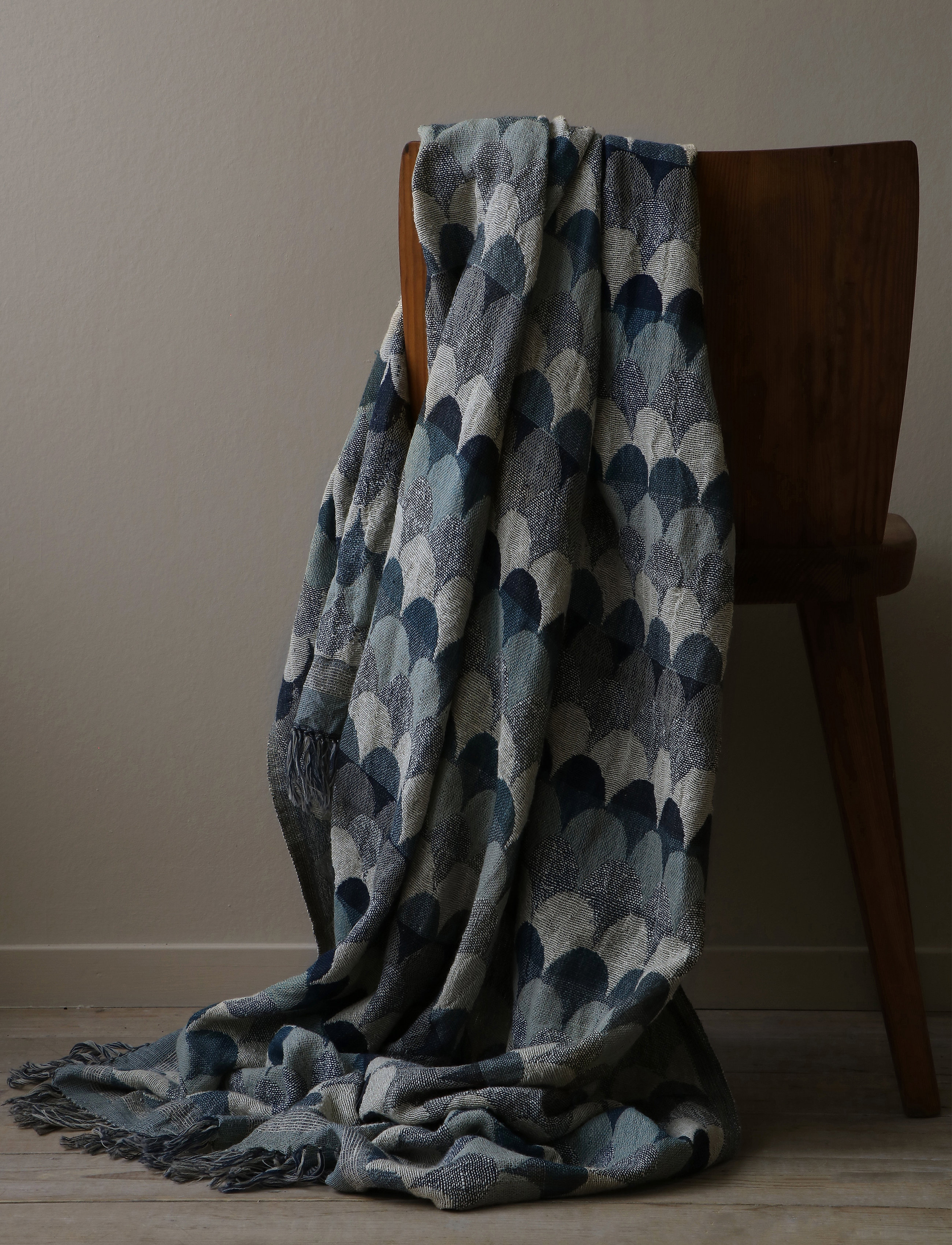 Mimou Tæppe Nagano, 130X170 cm, Cushions & Blankets, Blau - Blankets Throws, Homeware