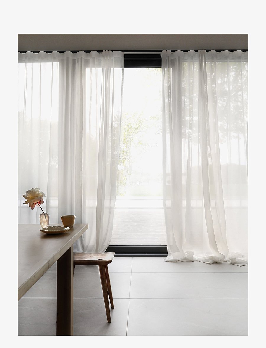 Mimou - Curtain Mimmi recycled - pikad kardinad - natural white - 2